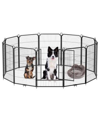 Heavy Duty Metal Dog Playpen with Door - 40-Inch 12-Panel Collapsible and Expandable Exercise Pen for Indoor and Outdoor