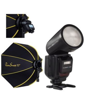 Zoom Li-on X PRO R2 TTL On-Camera Round Flash Speedlight For Sony (Godox V1 Pro) with Glow PS-B32K ParaSnap Octagonal Softbox (32")