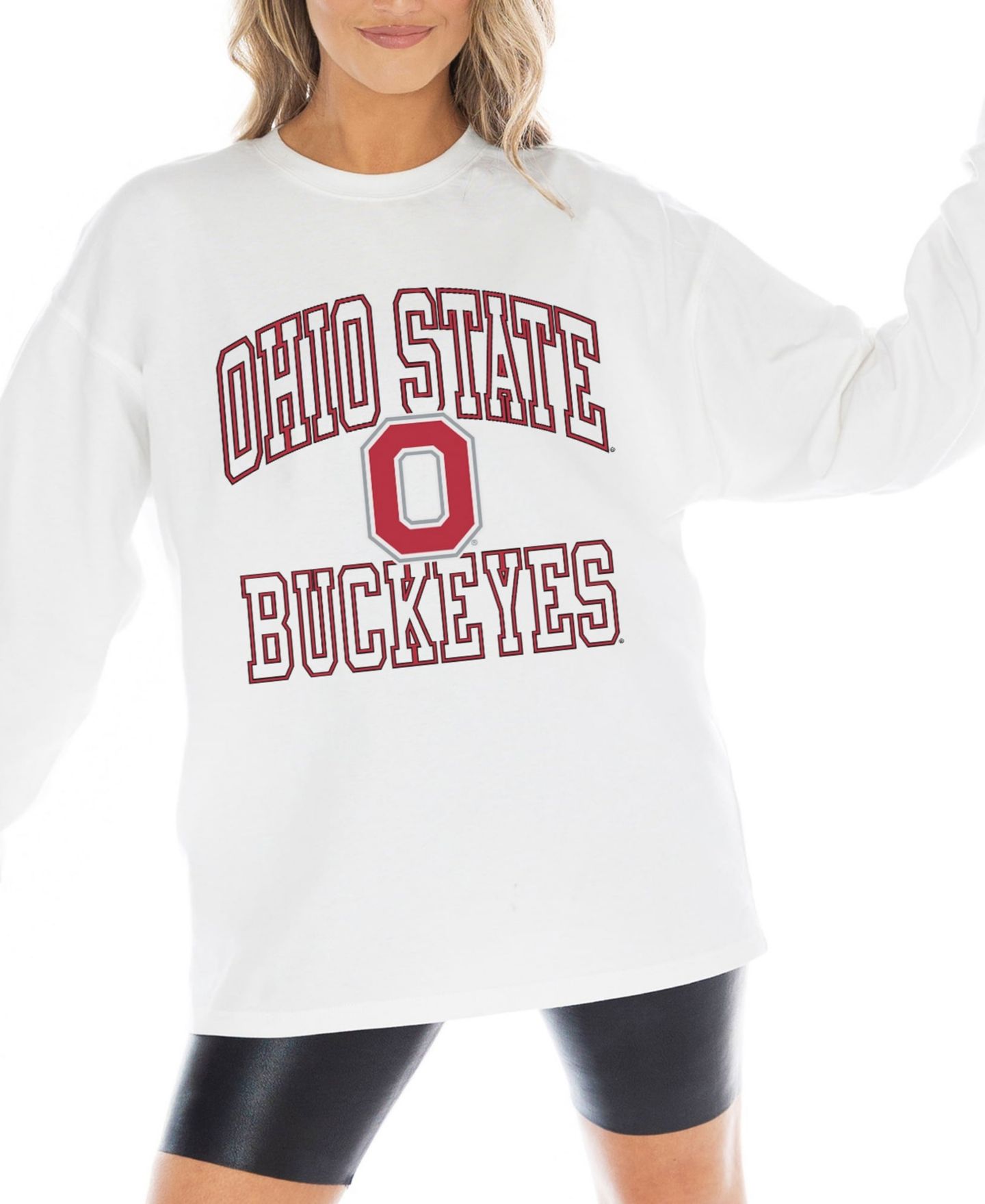 Женская футболка Gameday Couture White Ohio State Buckeyes Mind Games Oversized Long-Sleeve — фото 1