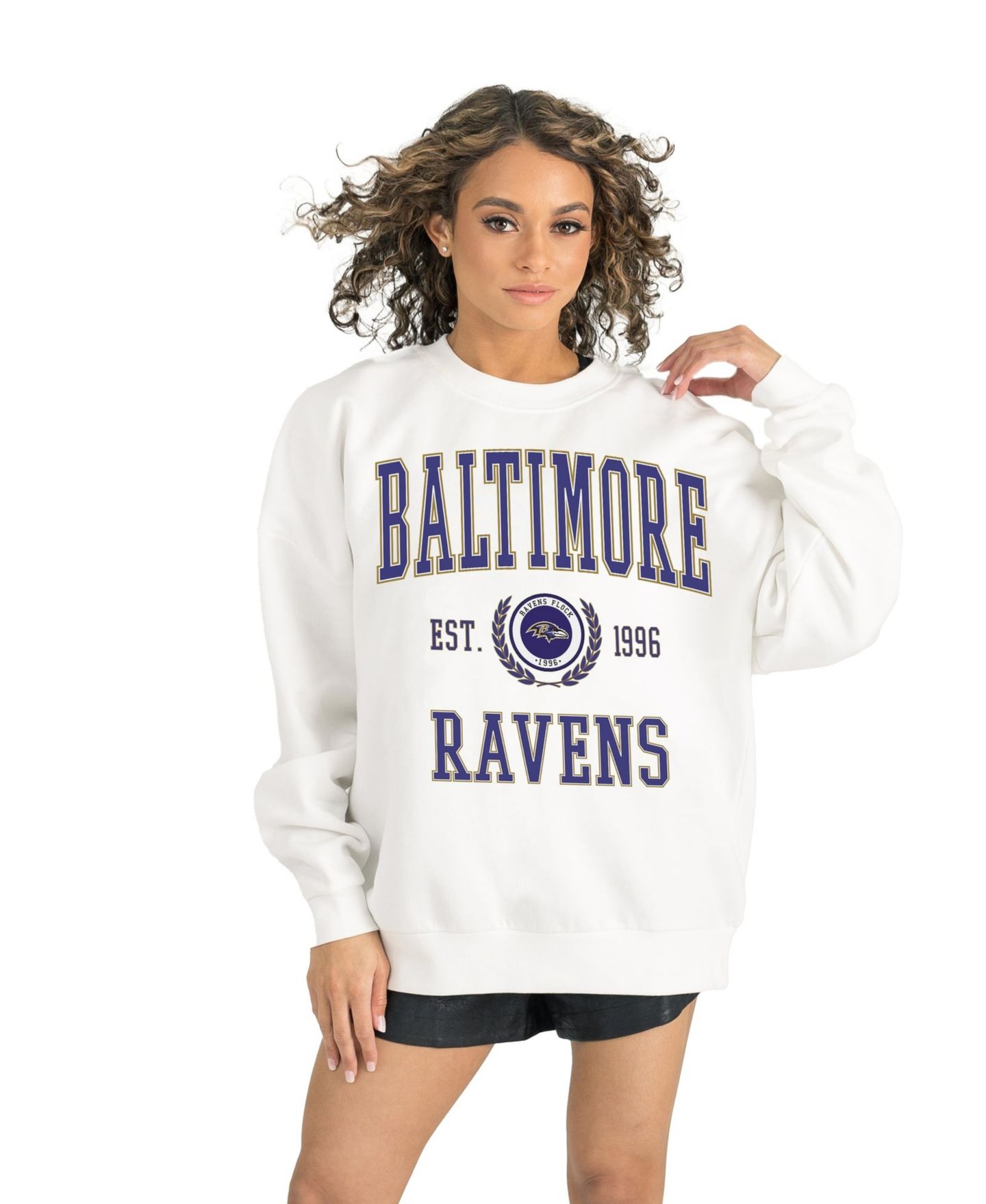 Женская толстовка Gameday Couture White Baltimore Ravens Timeless Triumph Premium Fleece Pullover — фото 3