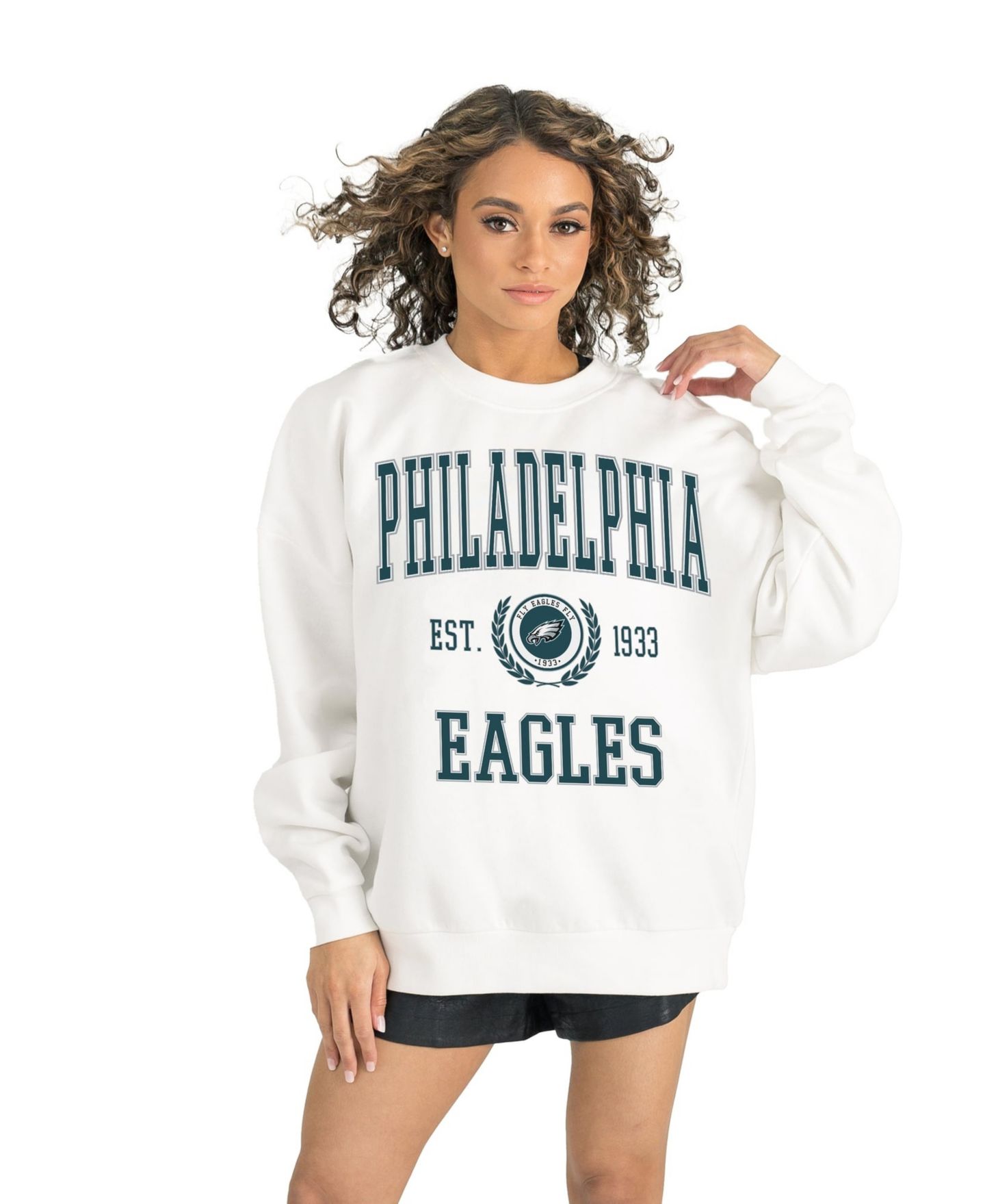Женская толстовка Gameday Couture White Philadelphia Eagles Timeless Triumph Premium Fleece Pullover — фото 3