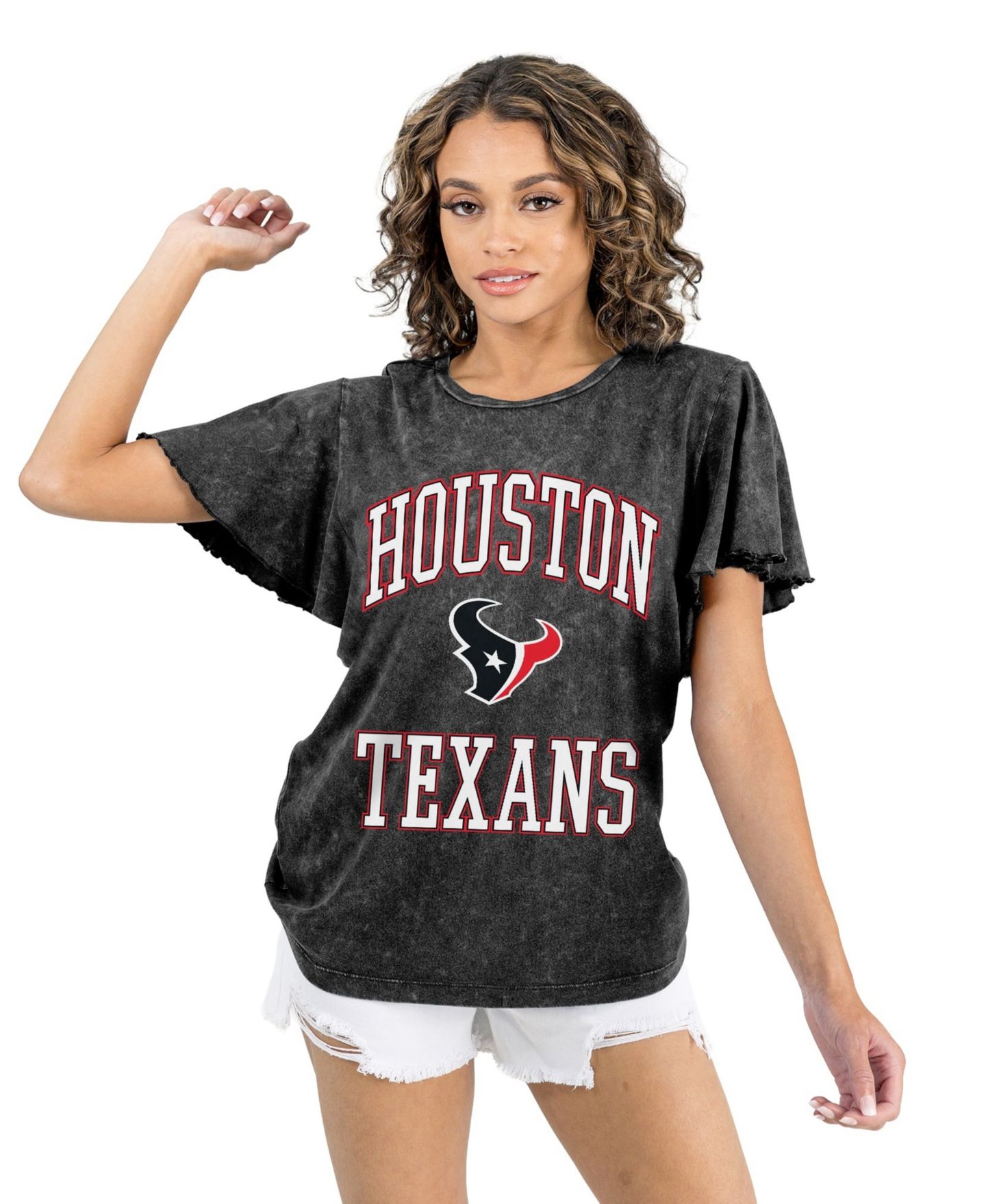 Женская футболка Gameday Couture Black Houston Texans Relaxed Flutter Sleeve — фото 1