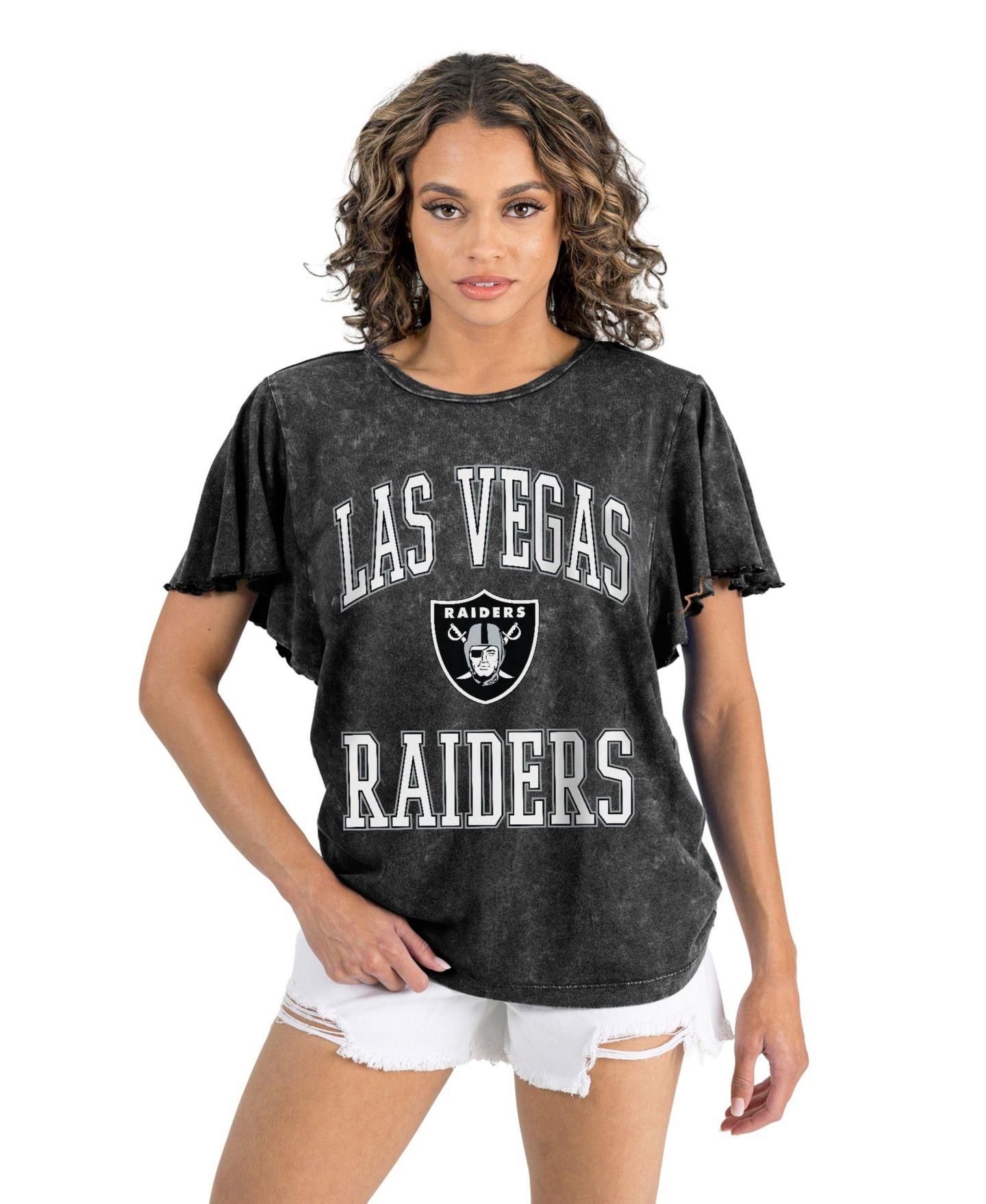 Женская футболка Gameday Couture Black Las Vegas Raiders Relaxed Flutter Sleeve — фото 3
