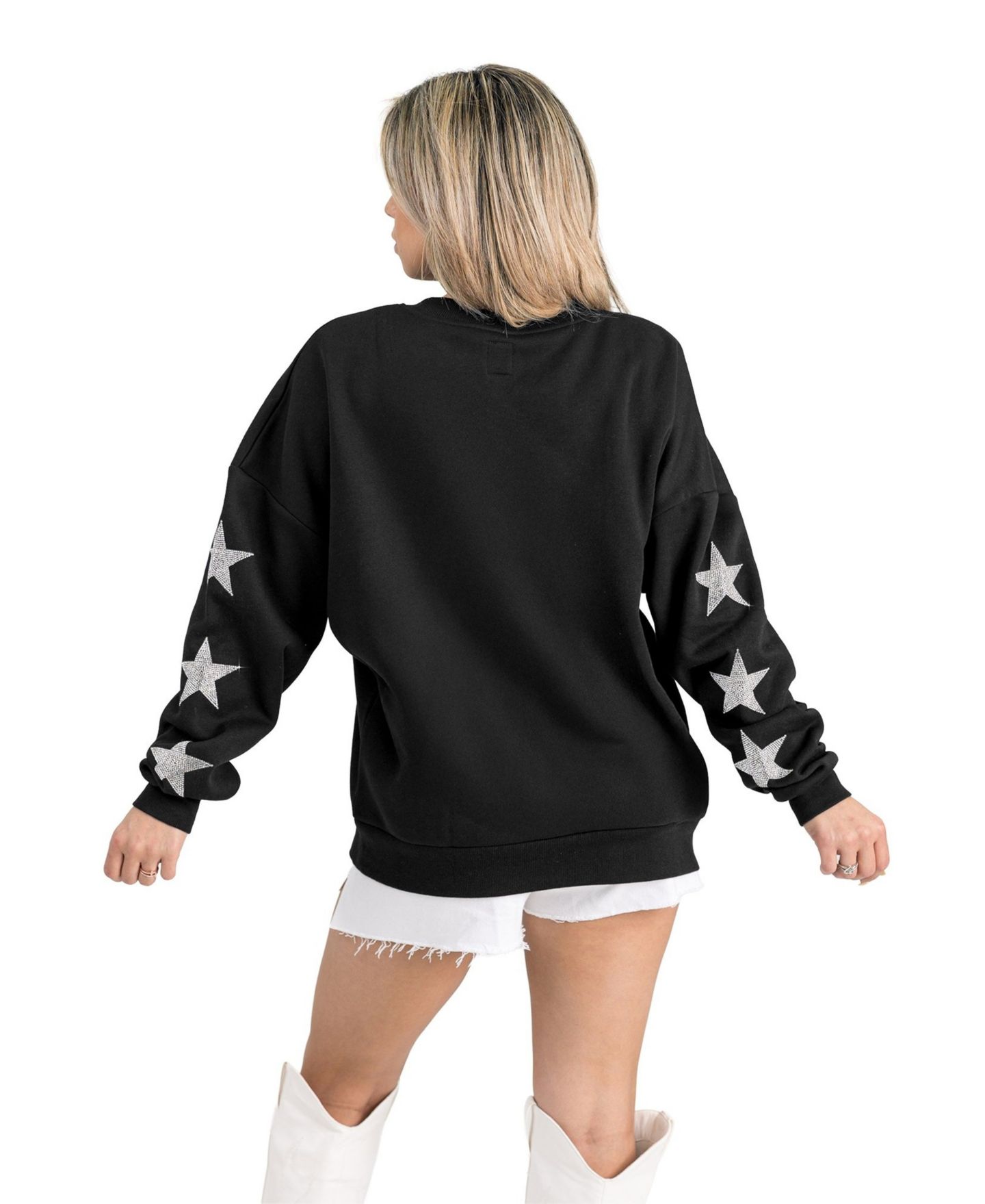 Женская толстовка Gameday Couture Black Carolina Panthers Velocity Relaxed Rhinestone Pullover — фото 2