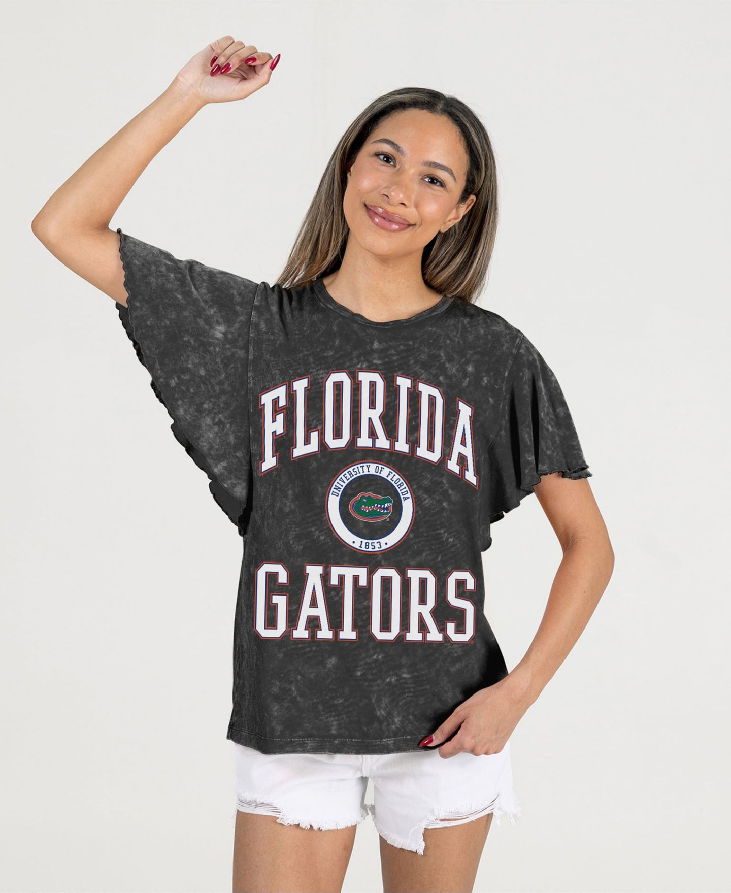 Женская футболка Gameday Couture Black Florida Gators Relaxed Fit Victory Mode Flutter Sleeve — фото 1