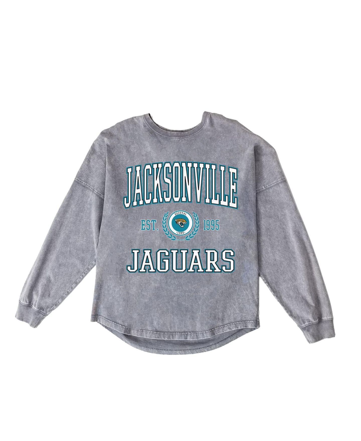 Женская футболка Gameday Couture Gray Jacksonville Jaguars Oversized Final Score Snow Wash Long-Sleeve — фото 6