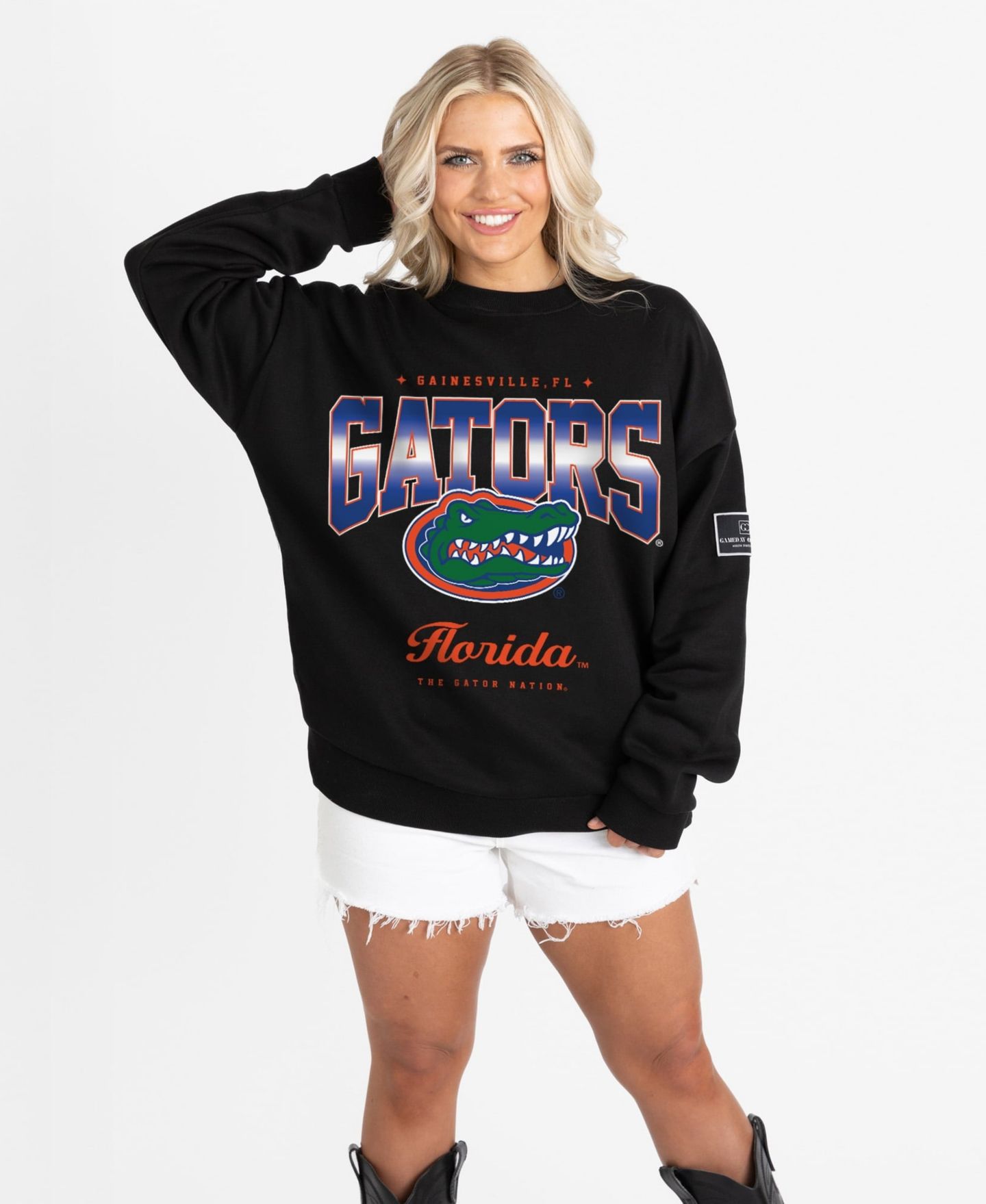 Женская толстовка Gameday Couture Black Florida Gators Oversized Powerhouse Play Black Label Premium Fleece — фото 1