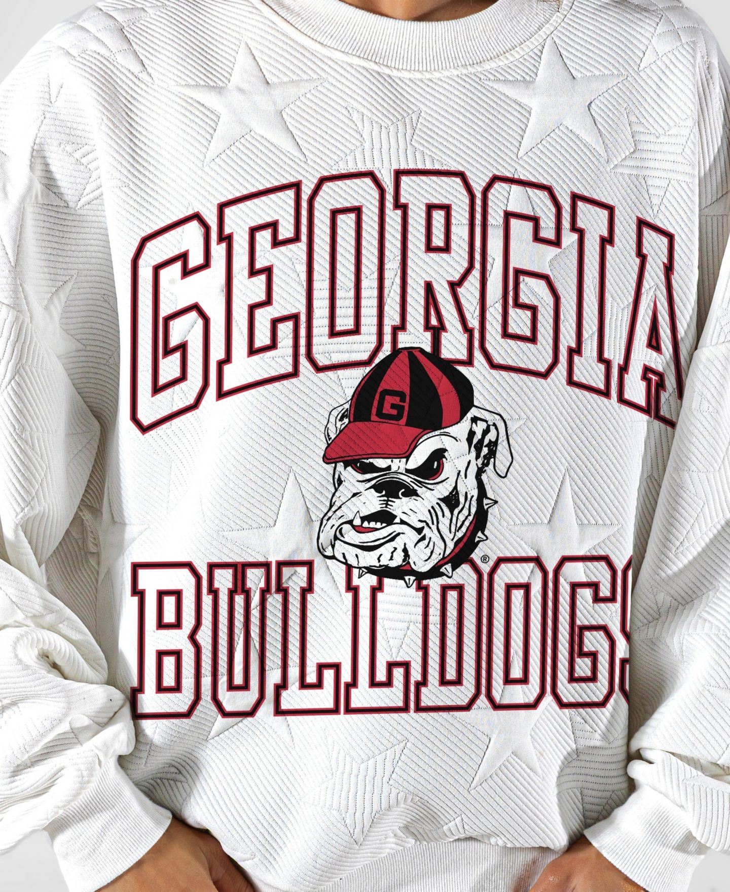 Женская толстовка Gameday Couture White Georgia Bulldogs Big Play Energy Tonal Star Embossed — фото 6