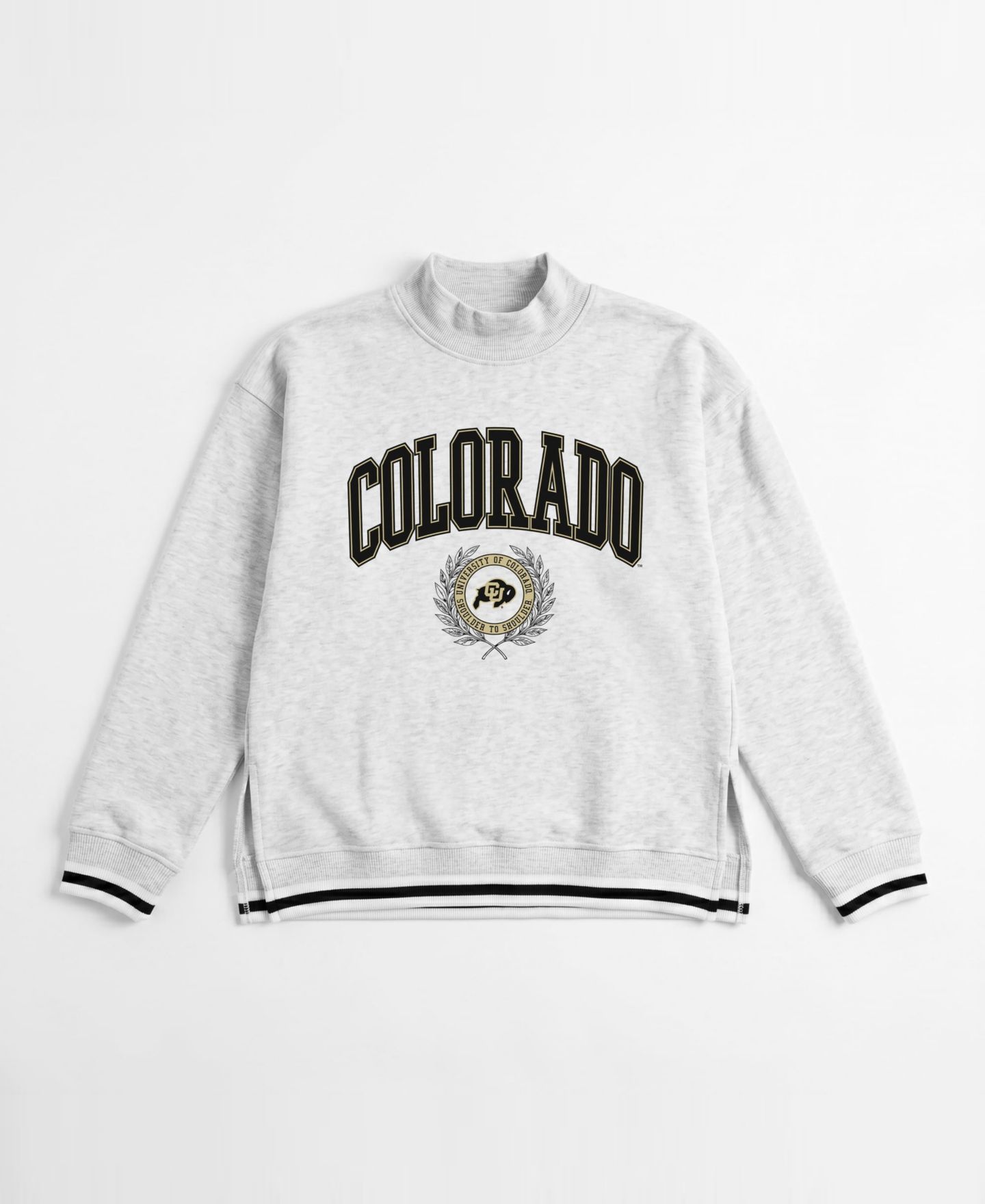 Женская толстовка Gameday Couture Heather Gray Colorado Buffaloes Rally Point Contrast Stripe Mock Neck — фото 5