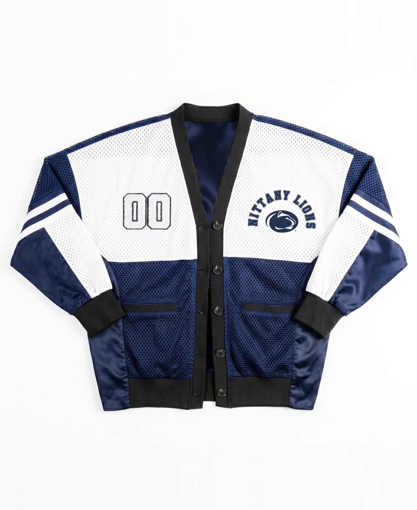 Женский кардиган Gameday Couture Navy/White Penn State Nittany Lions MVP Era Satin Button-Down — фото 7