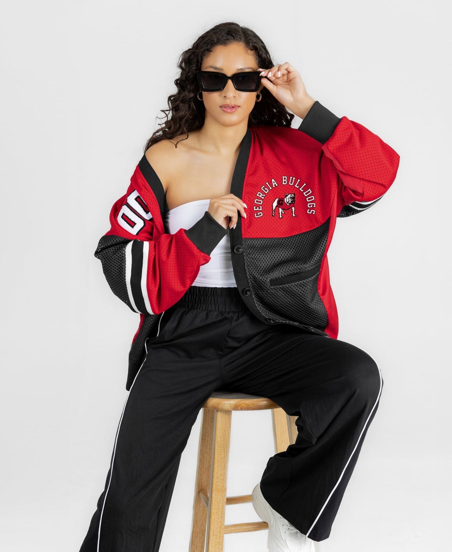Женский кардиган Gameday Couture Red/Black Georgia Bulldogs MVP Era Satin Button-Down — фото 4