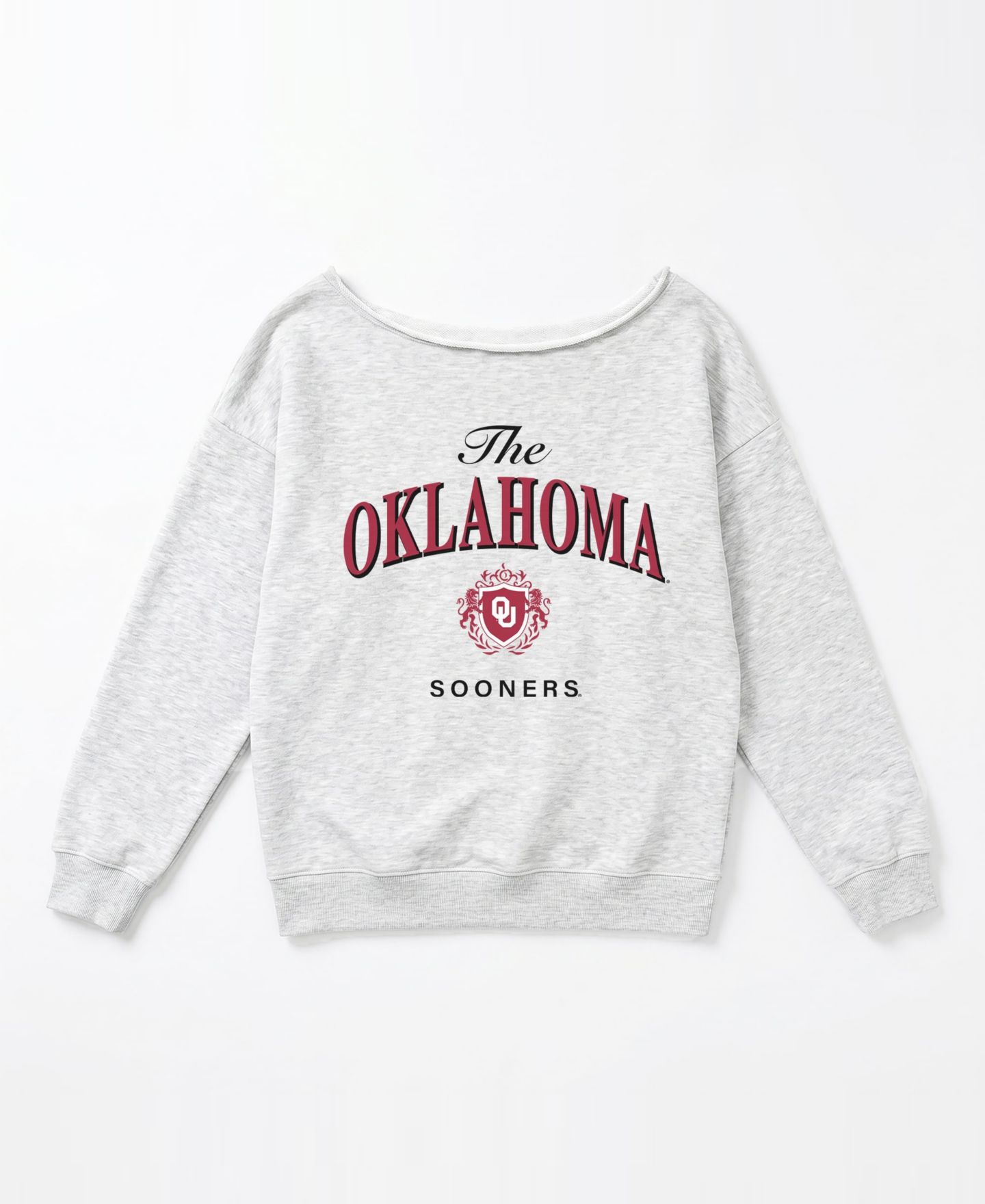 Женская толстовка Gameday Couture Ash Oklahoma Sooners Offsides Energy Off-Shoulder — фото 4