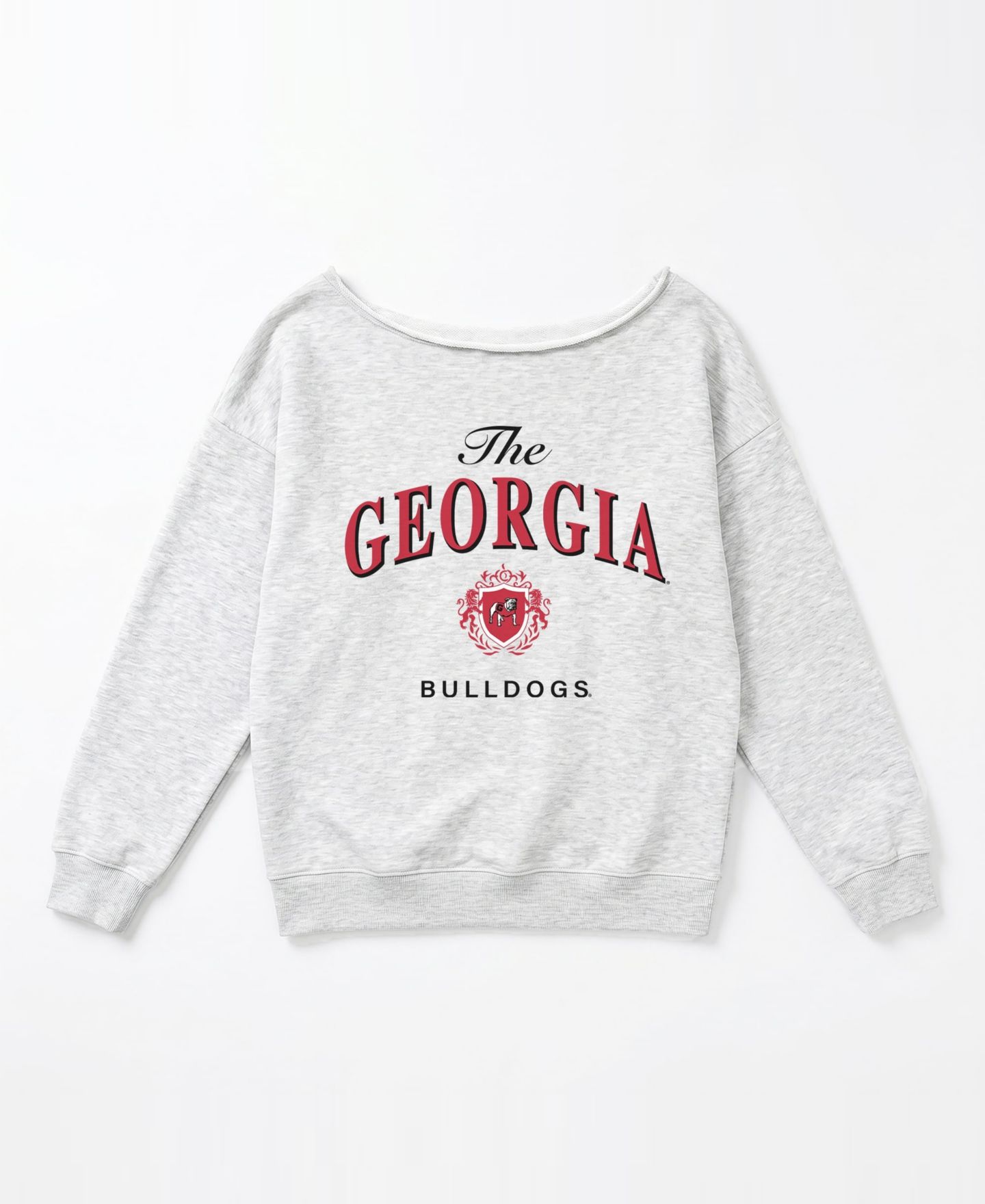 Женская толстовка Gameday Couture Ash Georgia Bulldogs Offsides Energy Off-Shoulder — фото 3