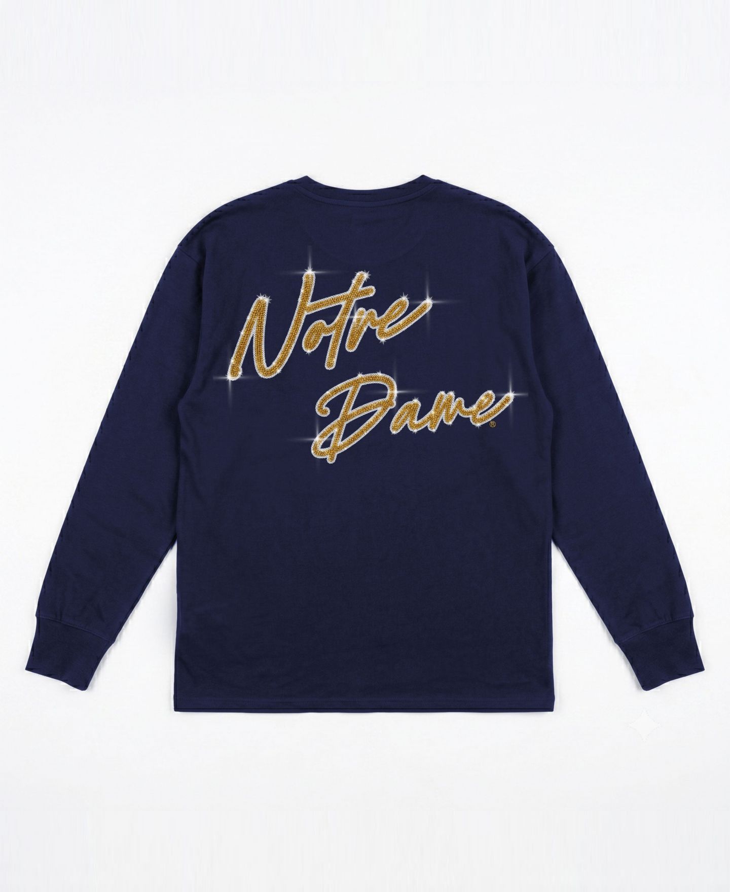 Женская футболка Gameday Couture Navy Notre Dame Fighting Irish Light It Up Rhinestone Long-Sleeve — фото 7