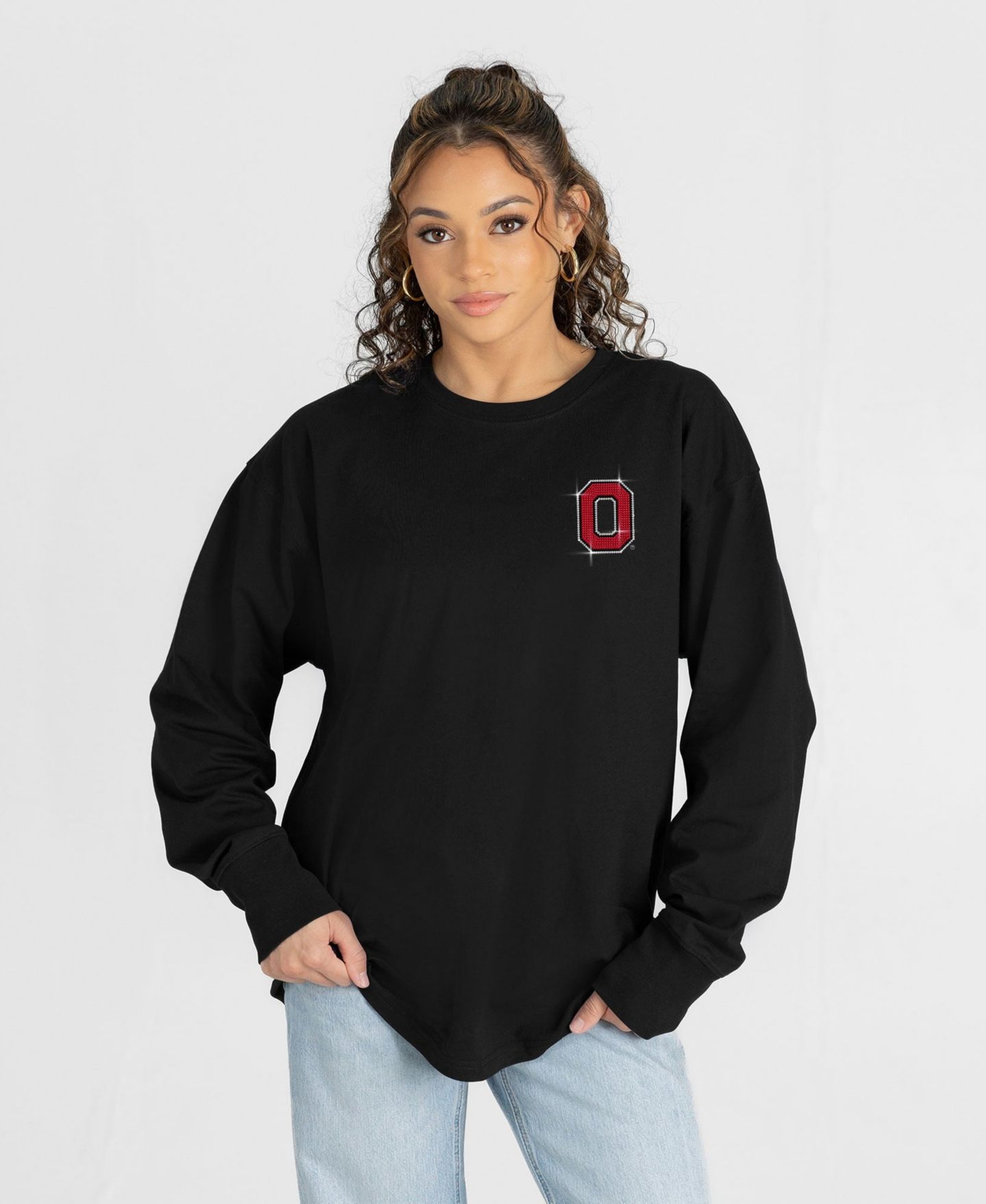 Женская футболка Gameday Couture Black Ohio State Buckeyes Light It Up Rhinestone Long-Sleeve — фото 1