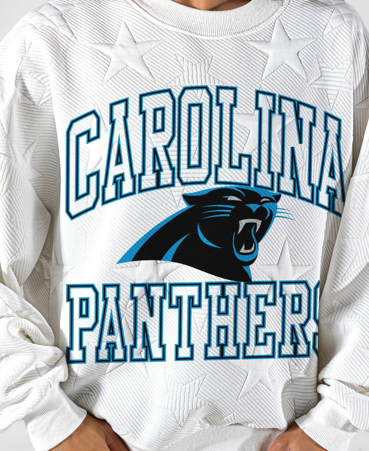 Женская толстовка Gameday Couture White Carolina Panthers Big Play Energy Tonal Star Embossed — фото 5
