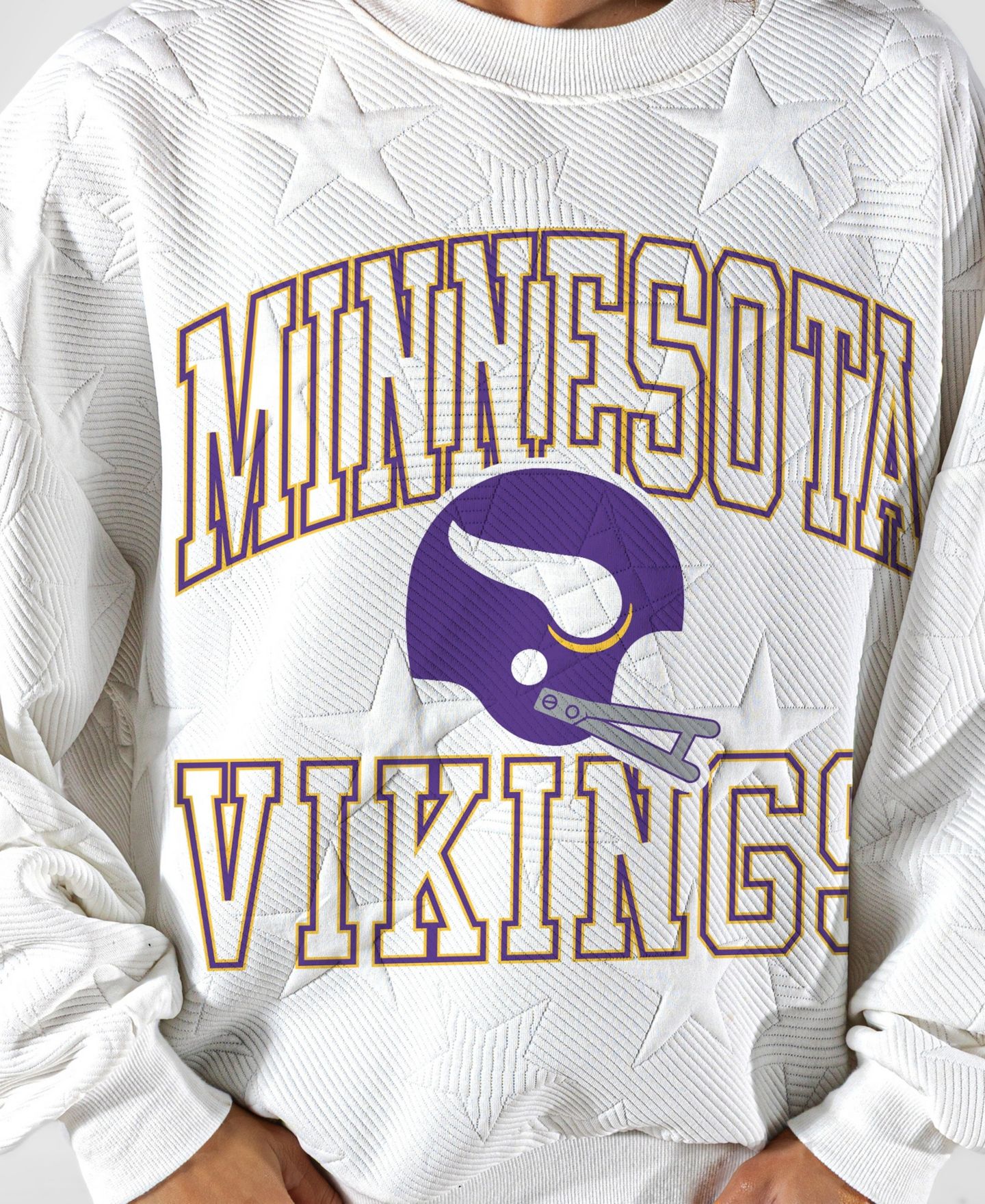 Женская толстовка Gameday Couture White Minnesota Vikings Big Play Energy Tonal Star Embossed — фото 5