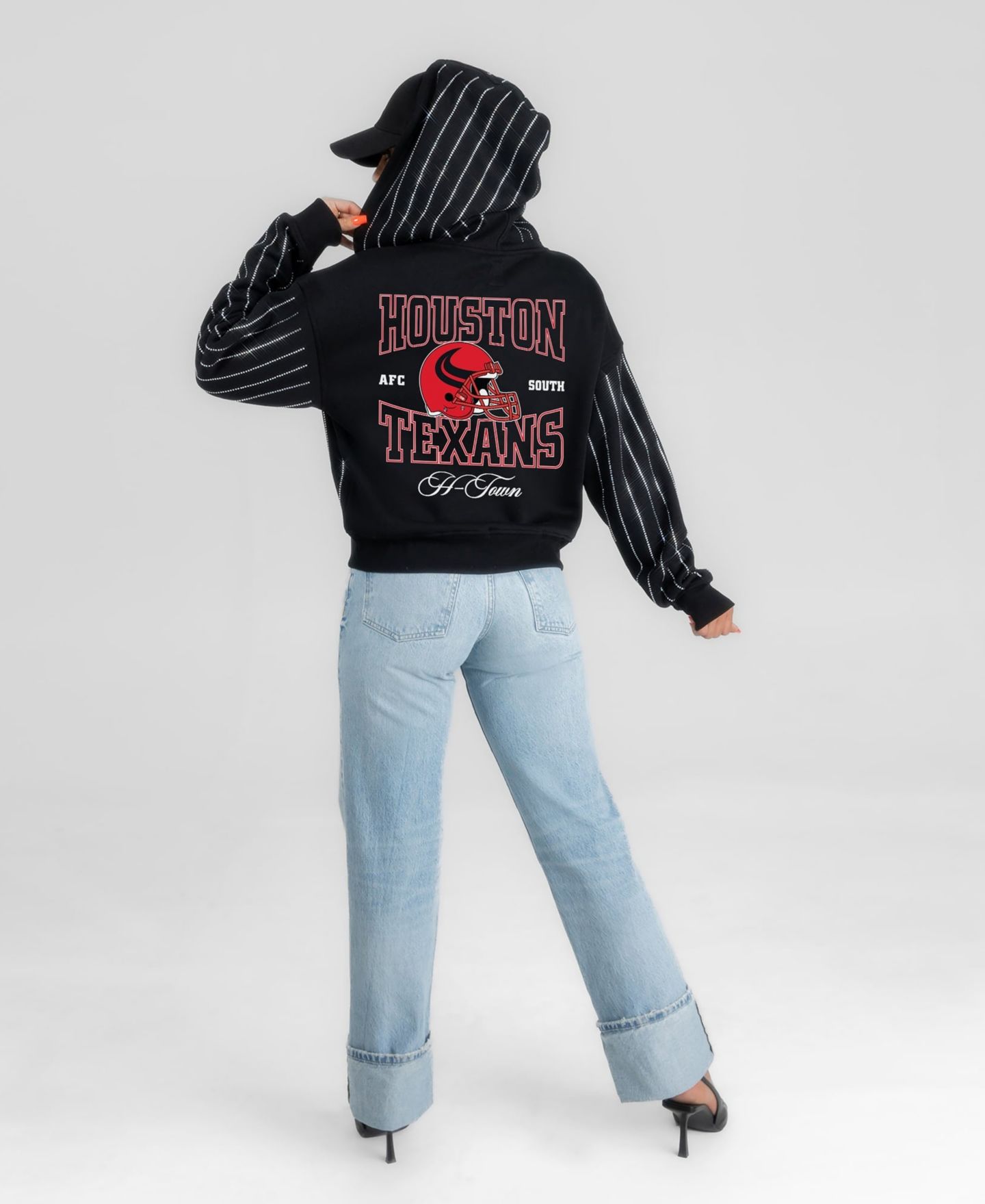 Женское худи Gameday Couture Black Houston Texans Eyes on the Prize Mid-Crop Full-Zip — фото 4
