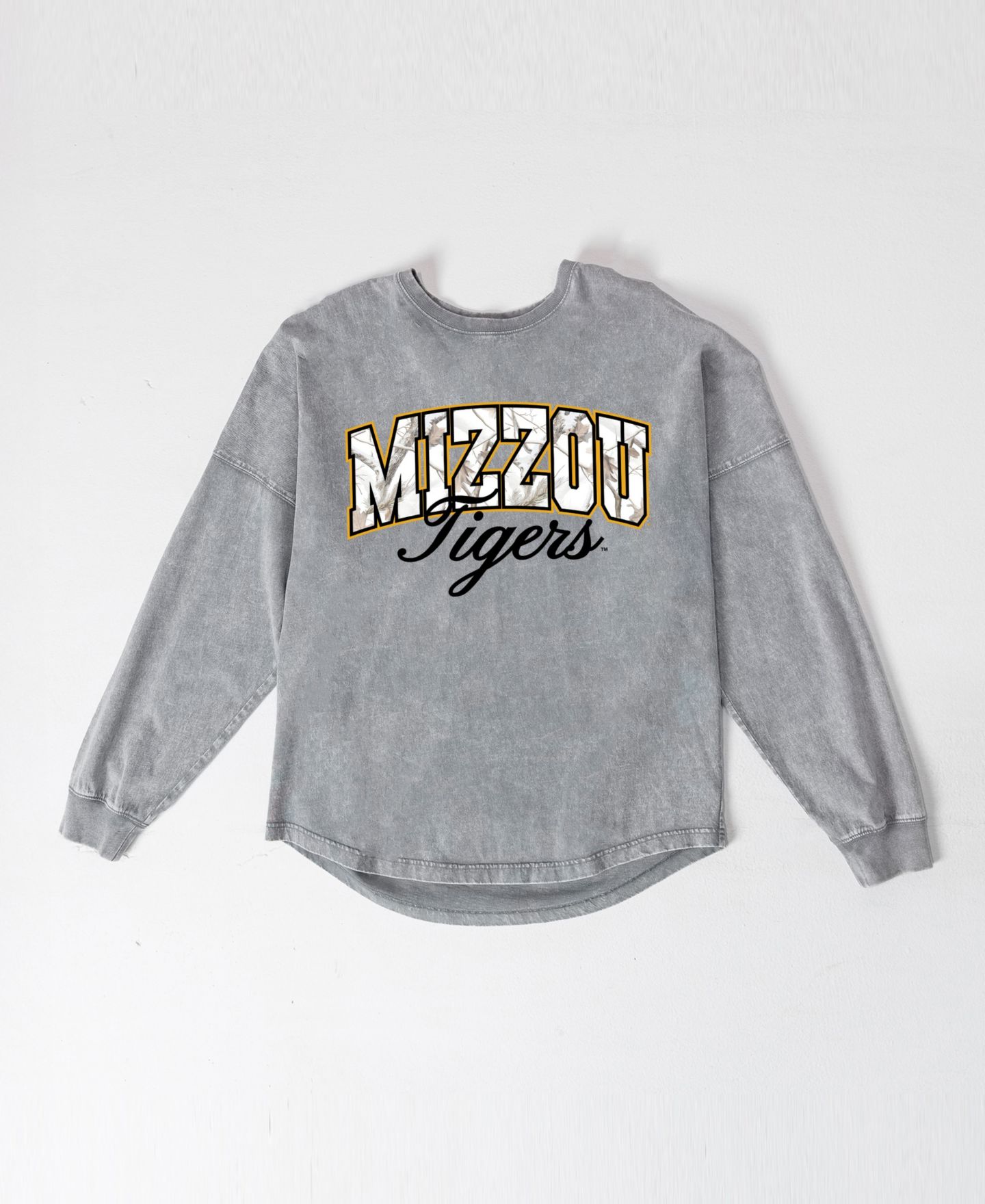 Женская футболка Gameday Couture Gray Missouri Tigers Snow Wash Oversized Long-Sleeve — фото 5