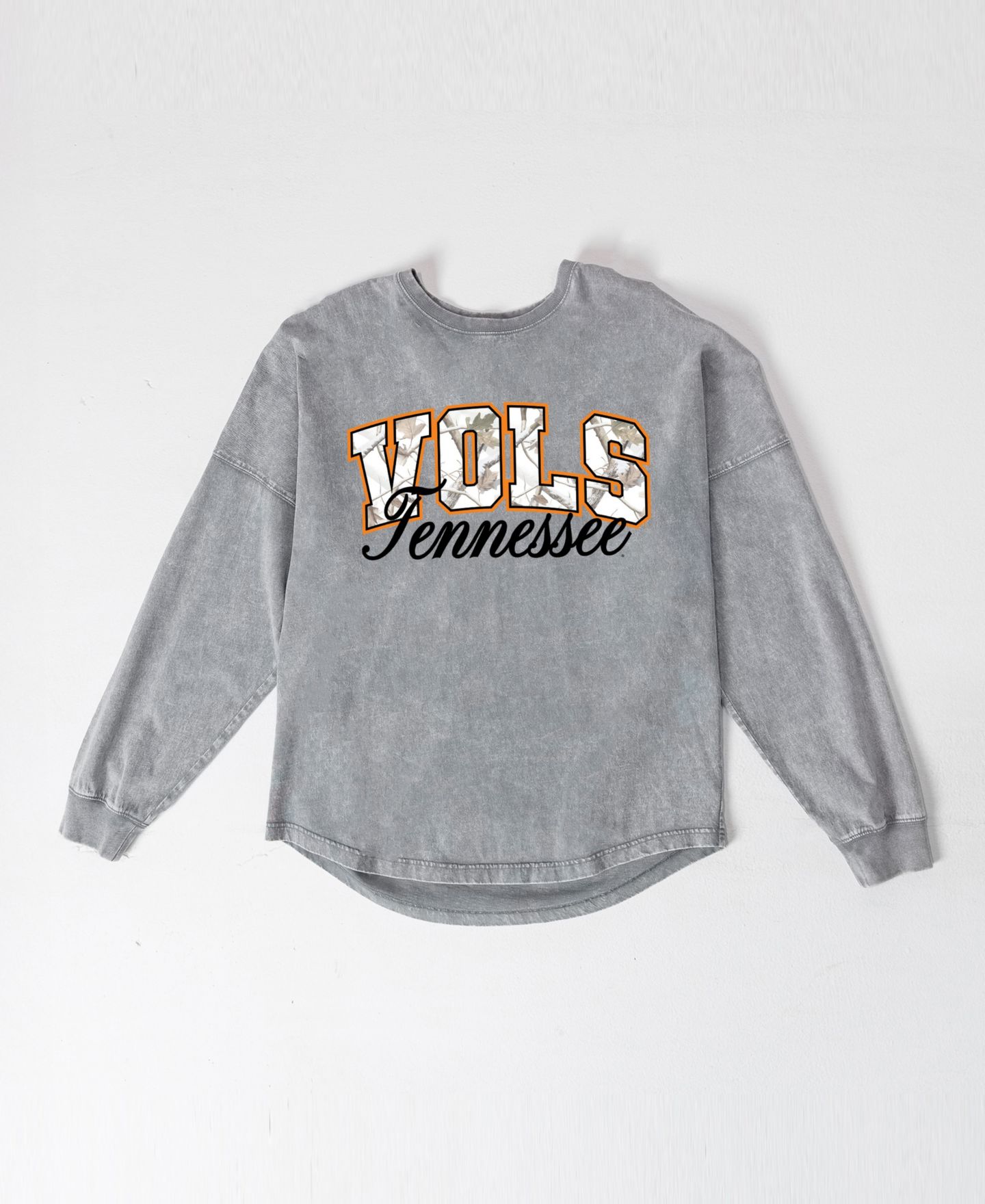 Женская футболка Gameday Couture Gray Tennessee Volunteers Snow Wash Oversized Long-Sleeve — фото 5