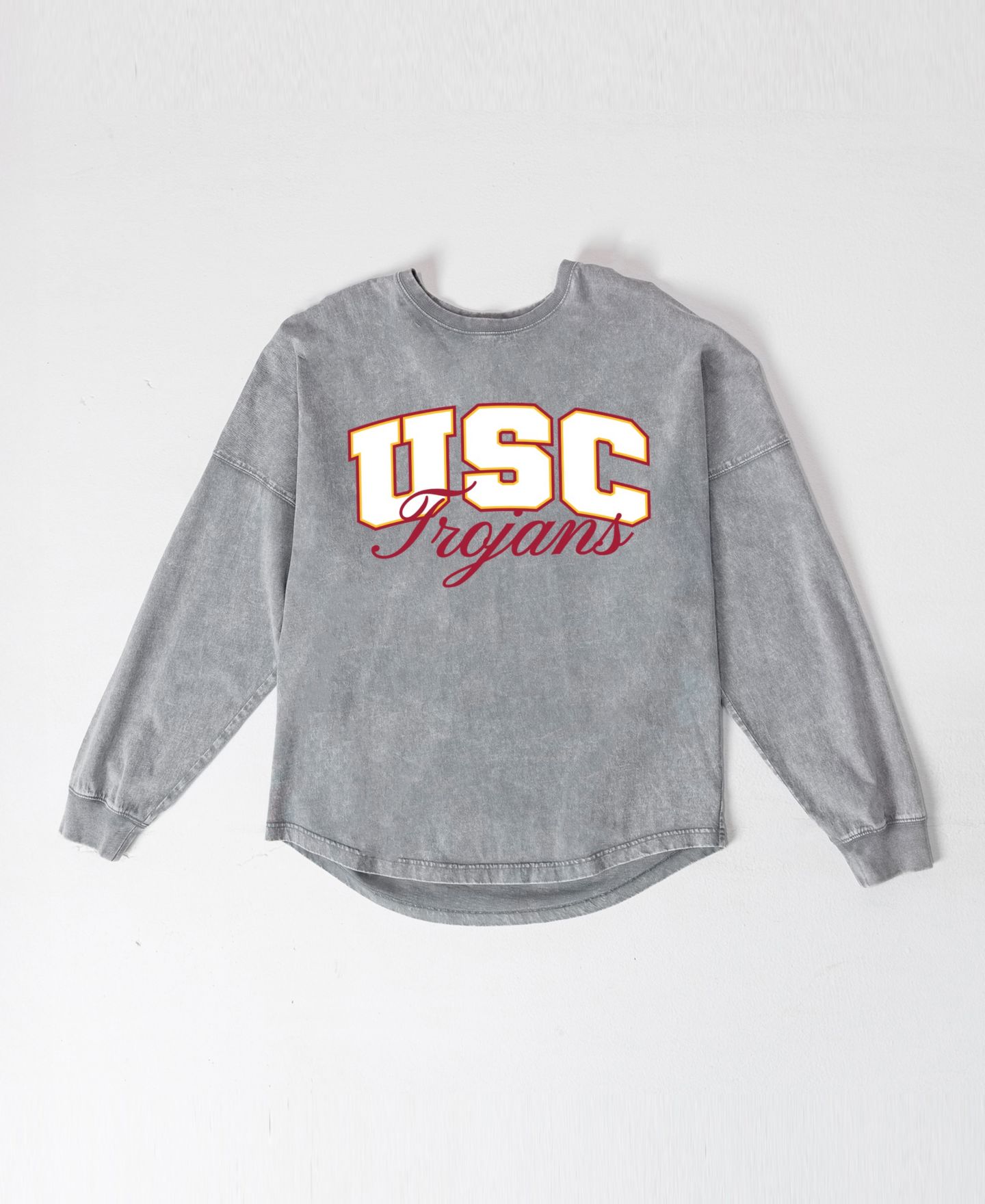 Женская футболка Gameday Couture Gray USC Trojans Snow Wash Oversized Long-Sleeve — фото 5