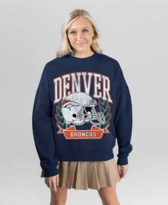 Women's Navy Denver Broncos Classic Archives Premium Fleece Sweatshirt