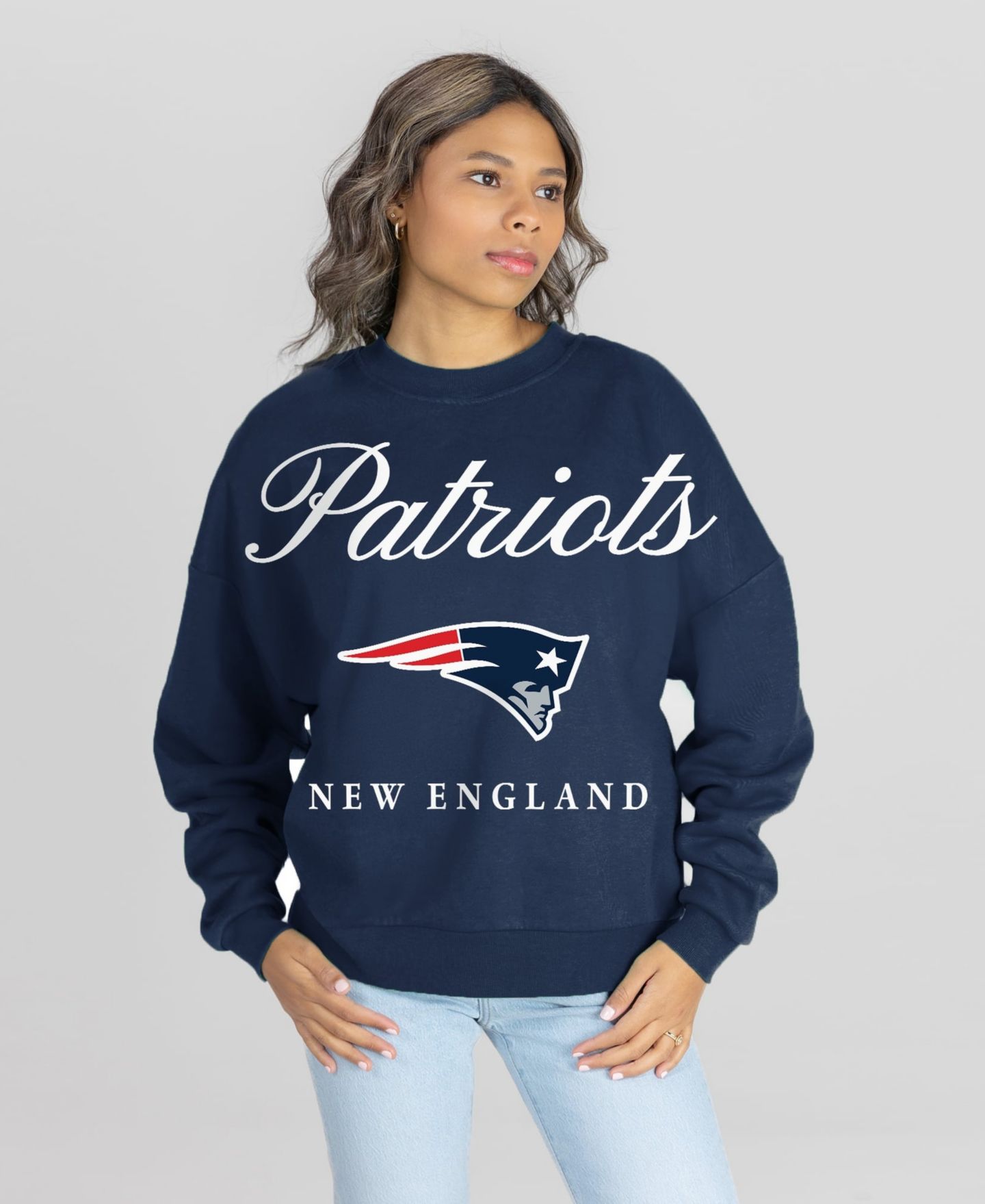 Женская толстовка Gameday Couture Navy New England Patriots Legacy Club Premium Fleece Drop Shoulder Oversized — фото 1