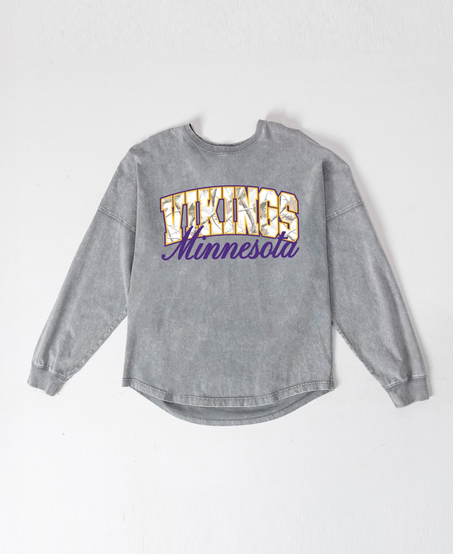 Женская футболка Gameday Couture Gray Minnesota Vikings On The Hunt Oversized Snow Wash Long-Sleeve — фото 6