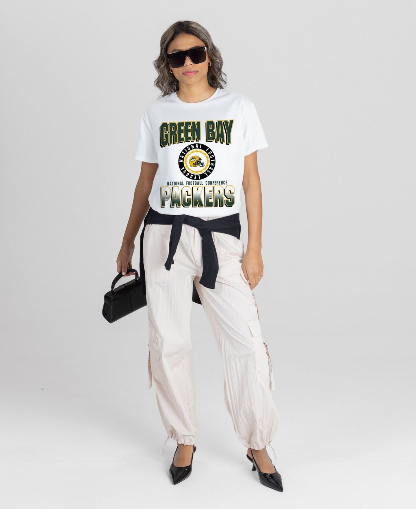 Женская футболка Gameday Couture White Green Bay Packers Oversized All-Time Classic Flowy — фото 3