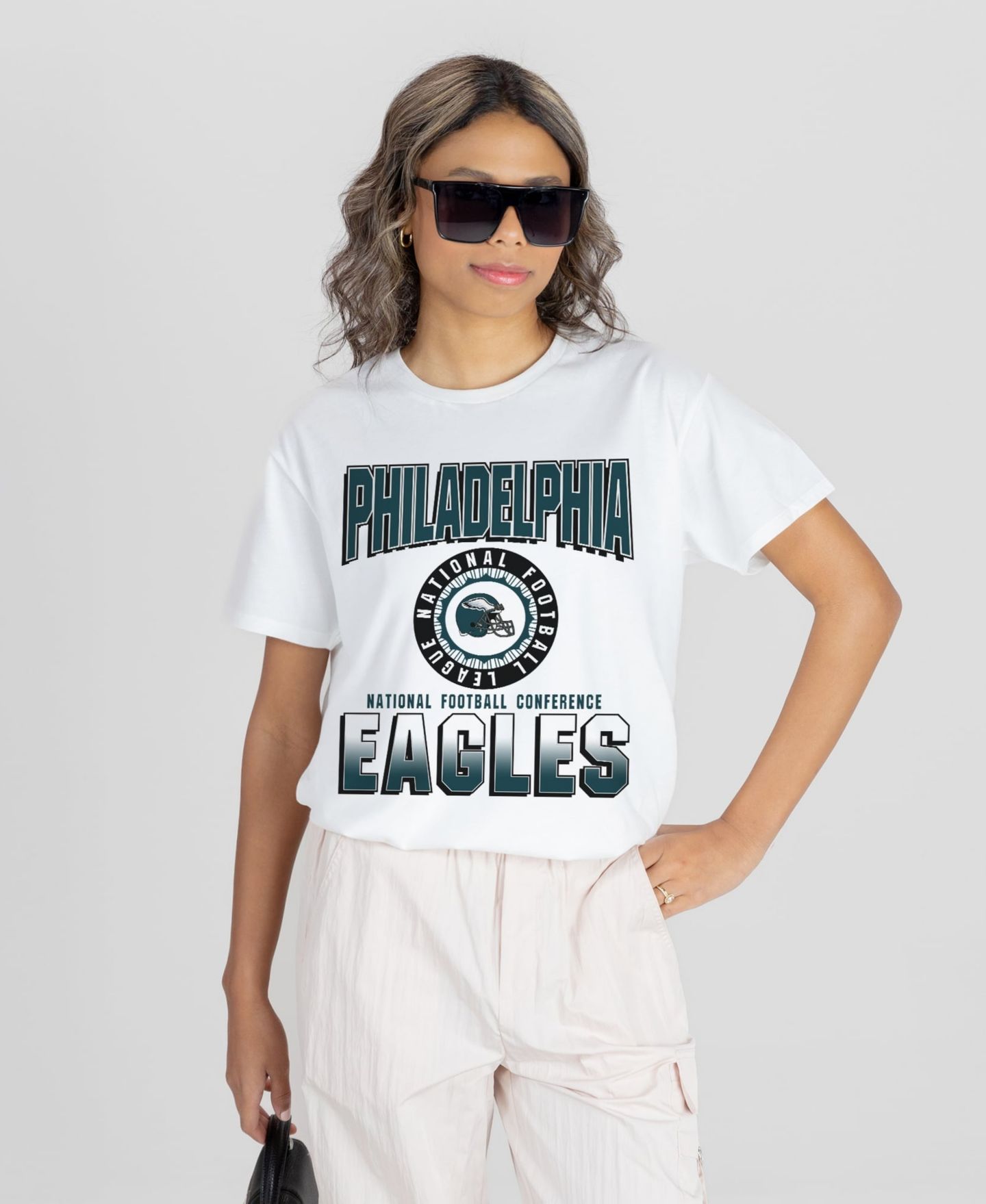 Женская футболка Gameday Couture White Philadelphia Eagles Oversized All-Time Classic Flowy — фото 1