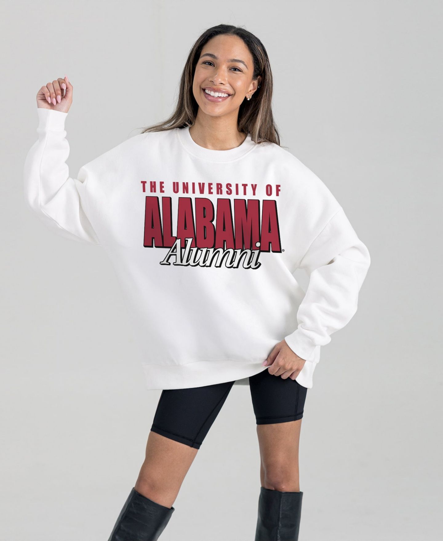 Женская толстовка Gameday Couture White Alabama Crimson Tide Alumni Era Oversized Premium Fleece — фото 1