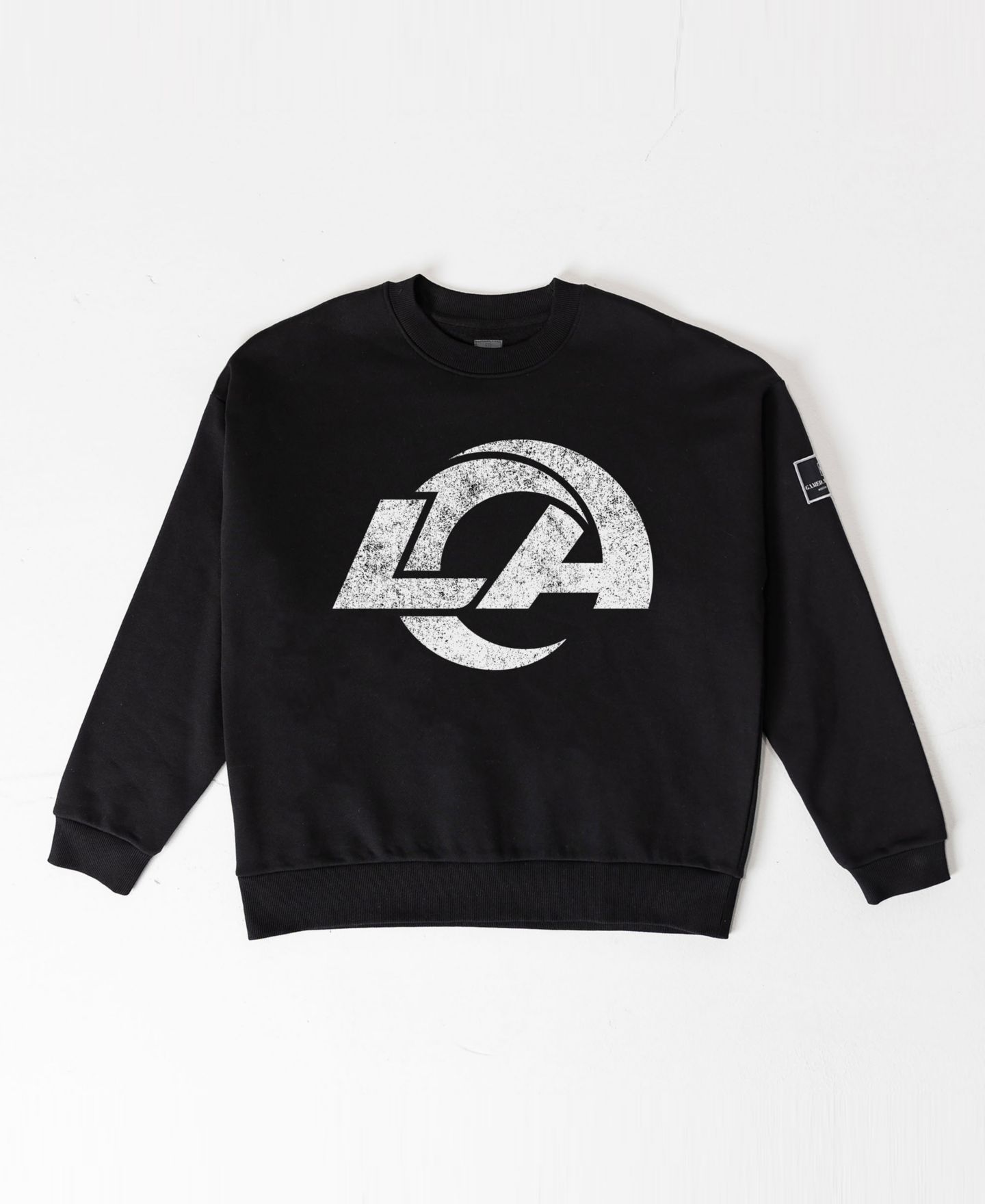 Женская толстовка Gameday Couture Black Los Angeles Rams Bold Move Black Label Premium Drop Shoulder — фото 5
