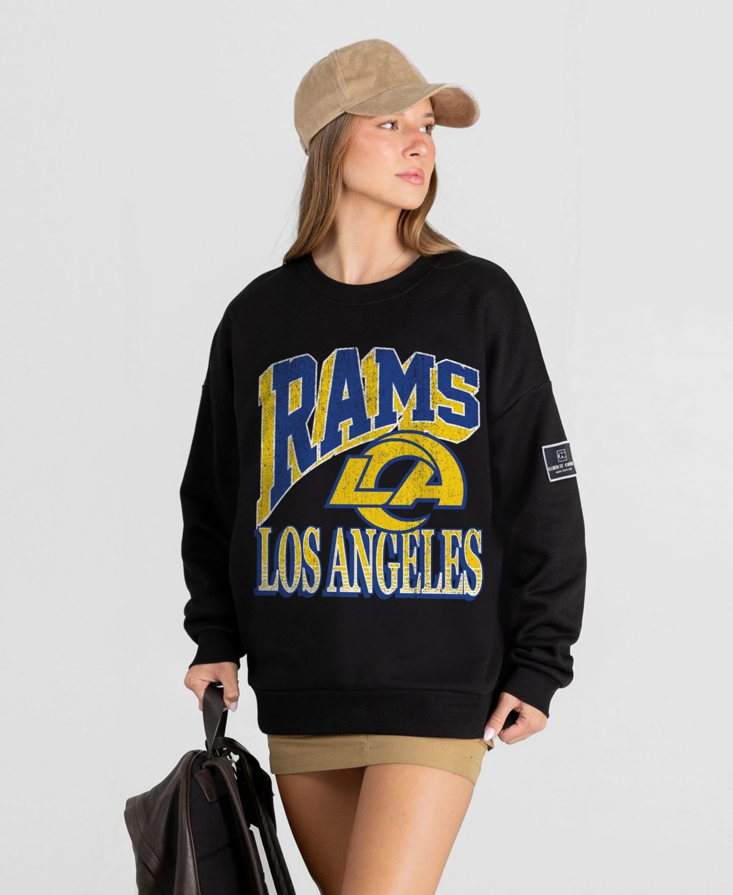 Женская толстовка Gameday Couture Black Los Angeles Rams Victory Prime Black Label Premium Drop Shoulder — фото 4