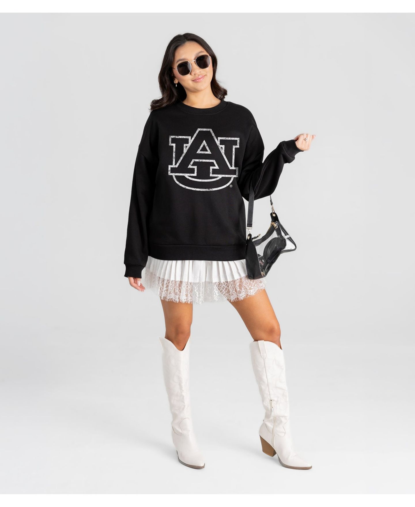 Женская толстовка Gameday Couture Black Auburn Tigers Bold Move Black Label Premium Drop Shoulder — фото 4