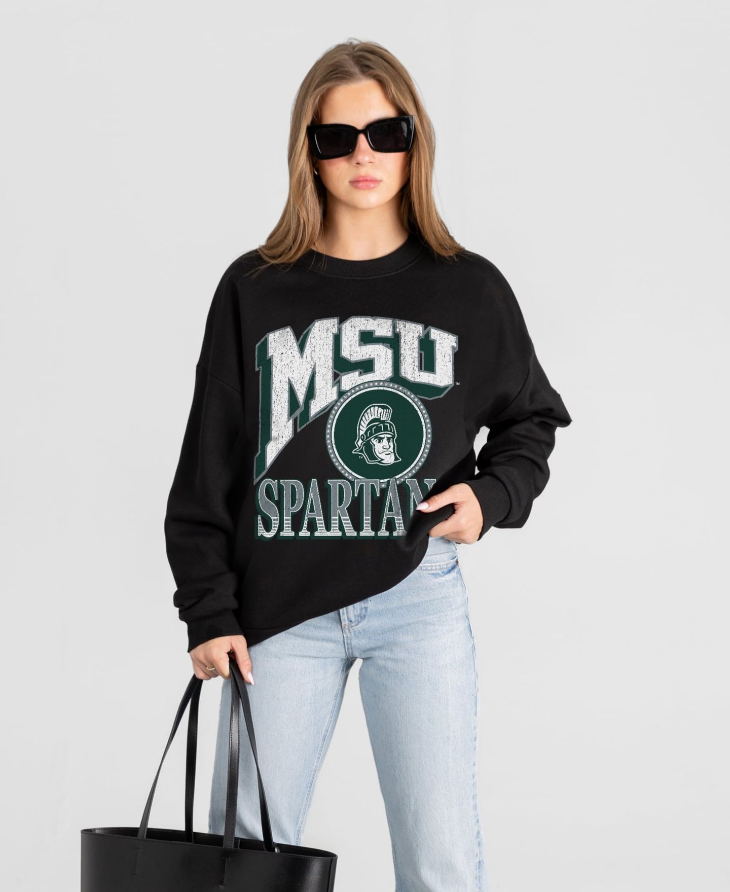 Женская толстовка Gameday Couture Black Michigan State Spartans Victory Black Label Premium Drop Shoulder — фото 1