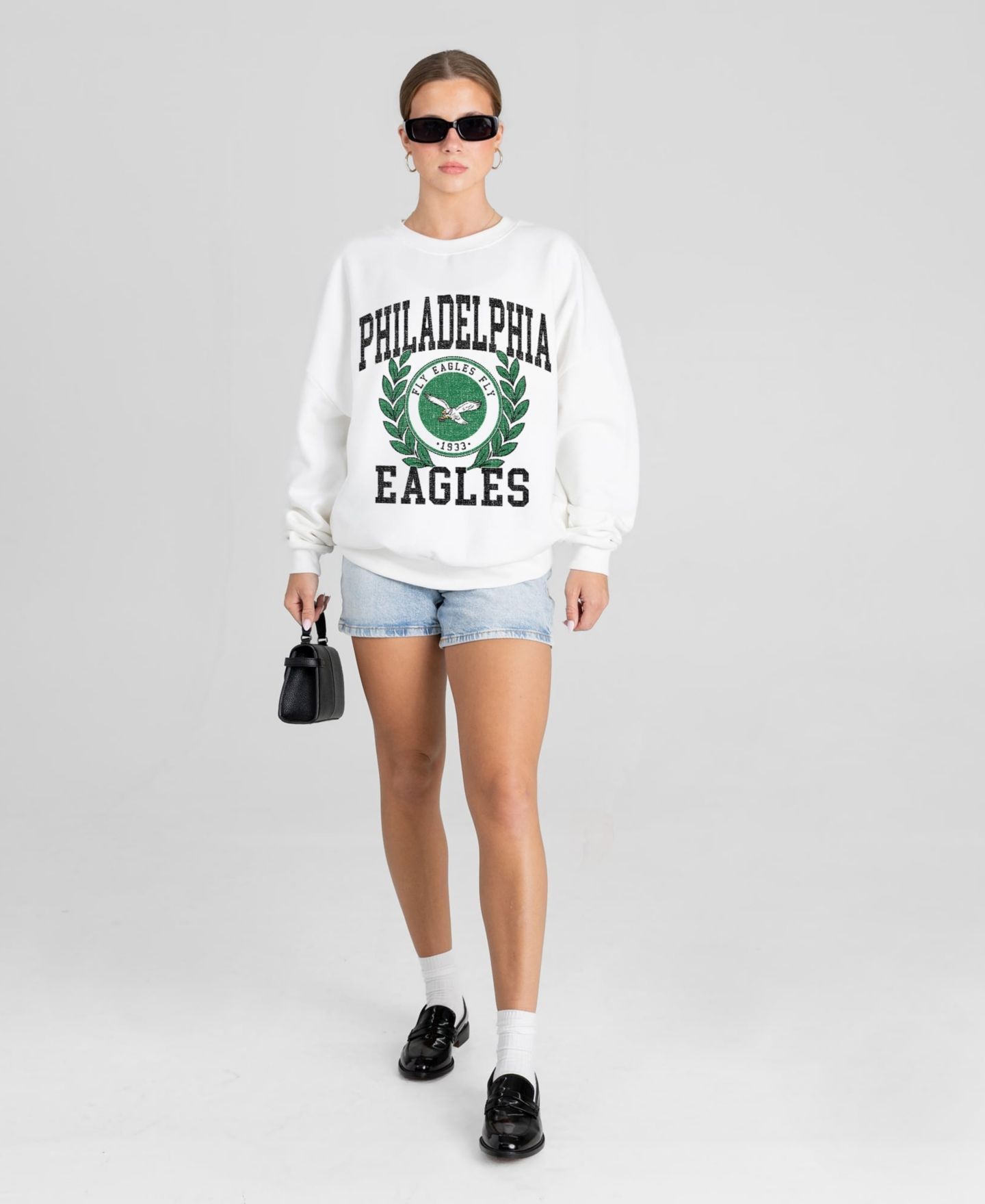 Женская толстовка Gameday Couture White Philadelphia Eagles Gold Standard Oversized Premium Drop Shoulder — фото 3