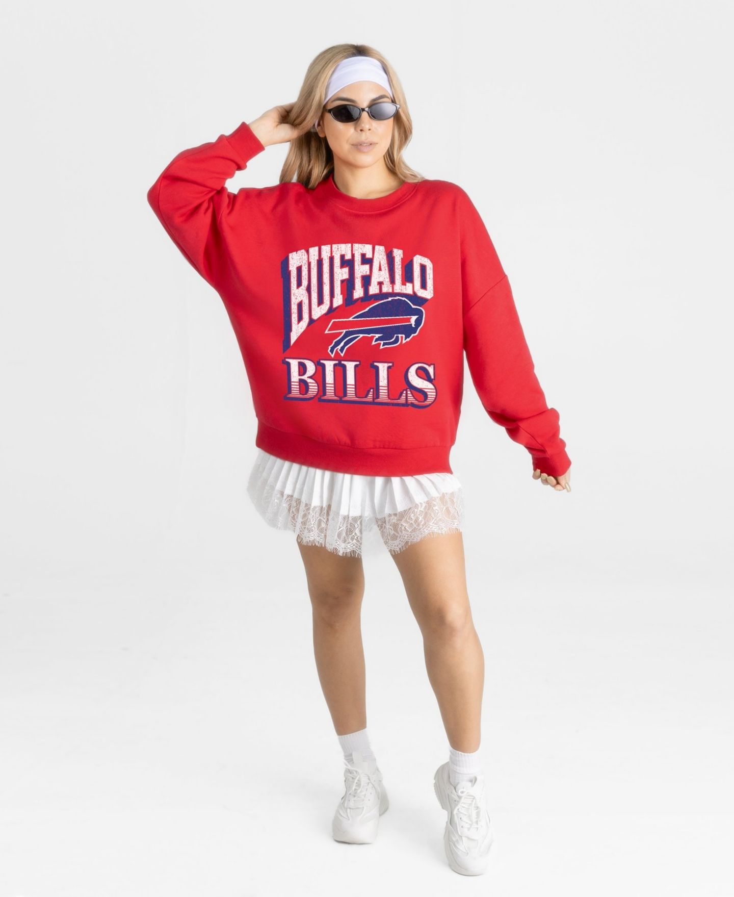 Женская толстовка Gameday Couture Red Buffalo Bills Main Character Oversized Premium Drop Shoulder — фото 3