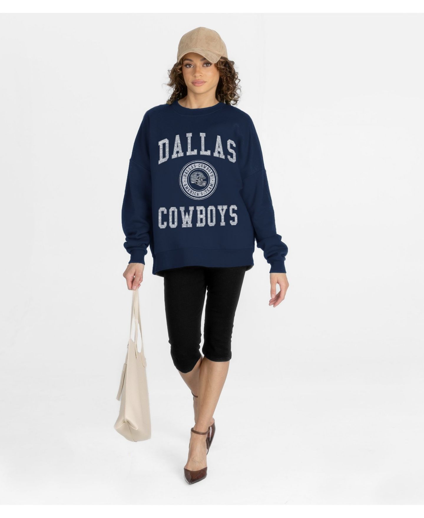 Женская толстовка Gameday Couture Navy Dallas Cowboys Prime Play Oversized Premium Drop Shoulder — фото 3