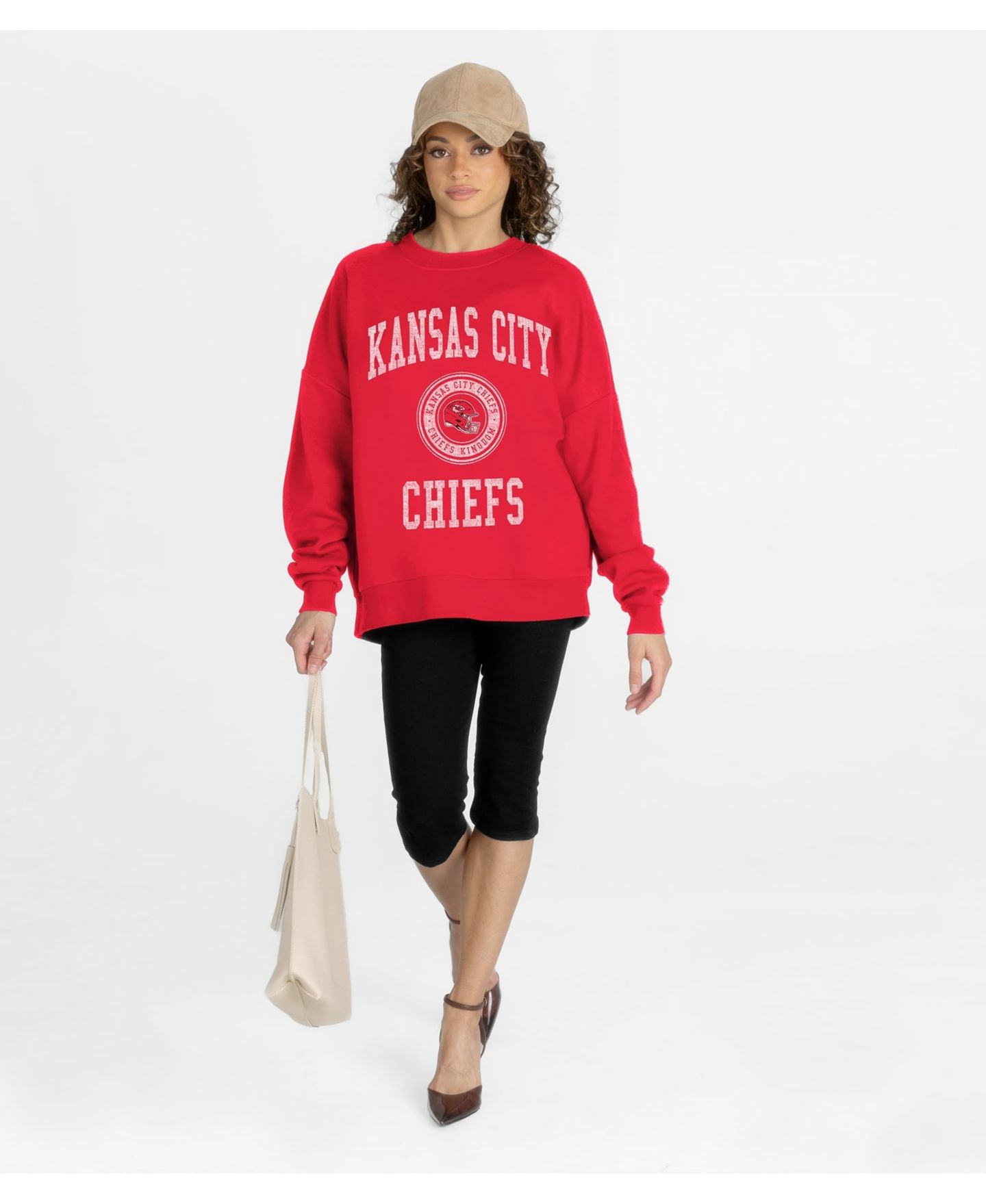 Женская толстовка Gameday Couture Red Kansas City Chiefs Prime Play Oversized Premium Drop Shoulder — фото 3