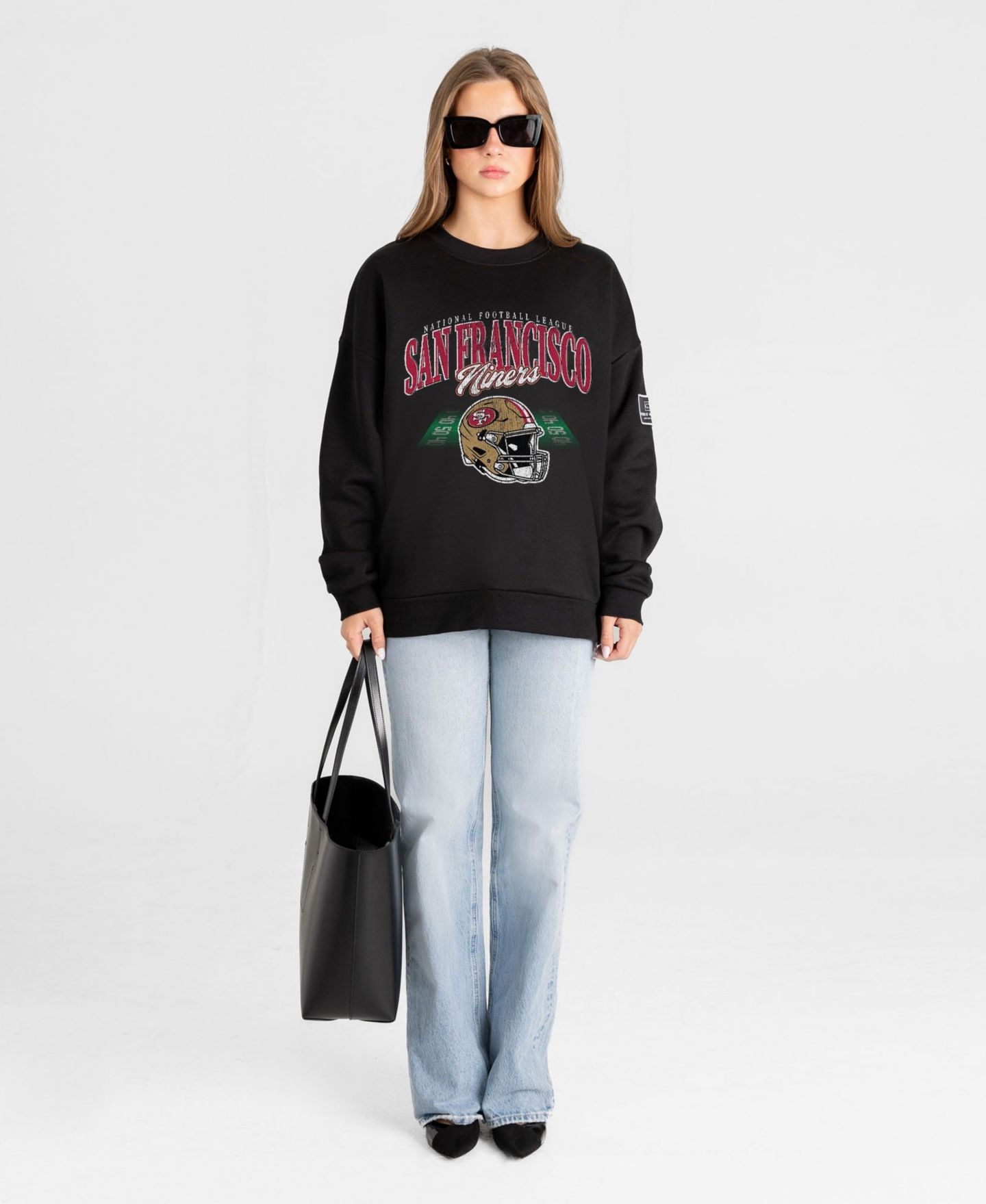 Женская толстовка Gameday Couture Black San Francisco 49ers Field Focus Black Label Premium Drop Shoulder — фото 4