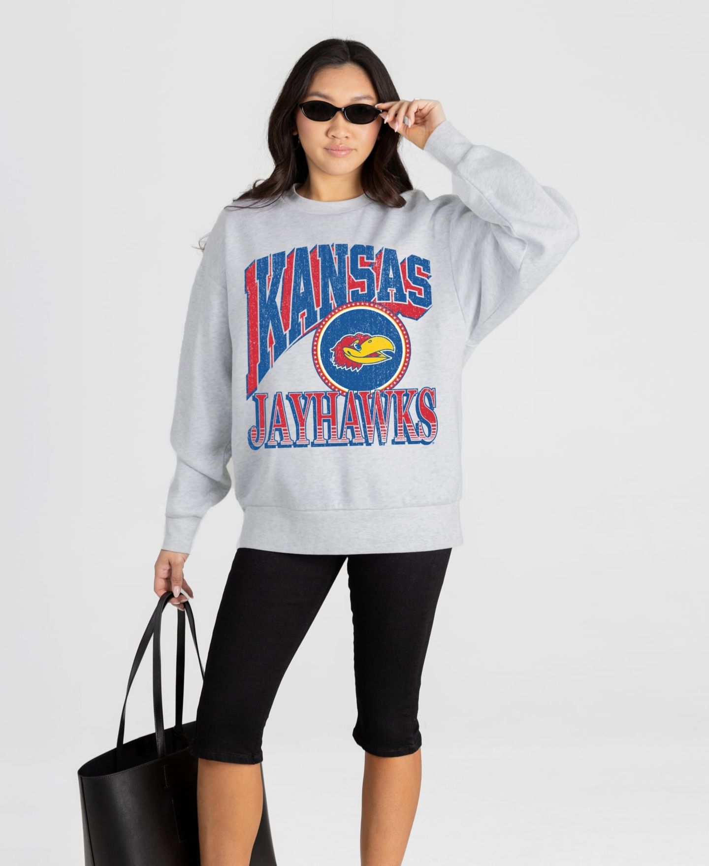 Женская толстовка Gameday Couture Ash Kansas Jayhawks Game On — фото 1