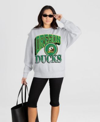 Women's Ash Oregon Ducks Game On Sweatshirt