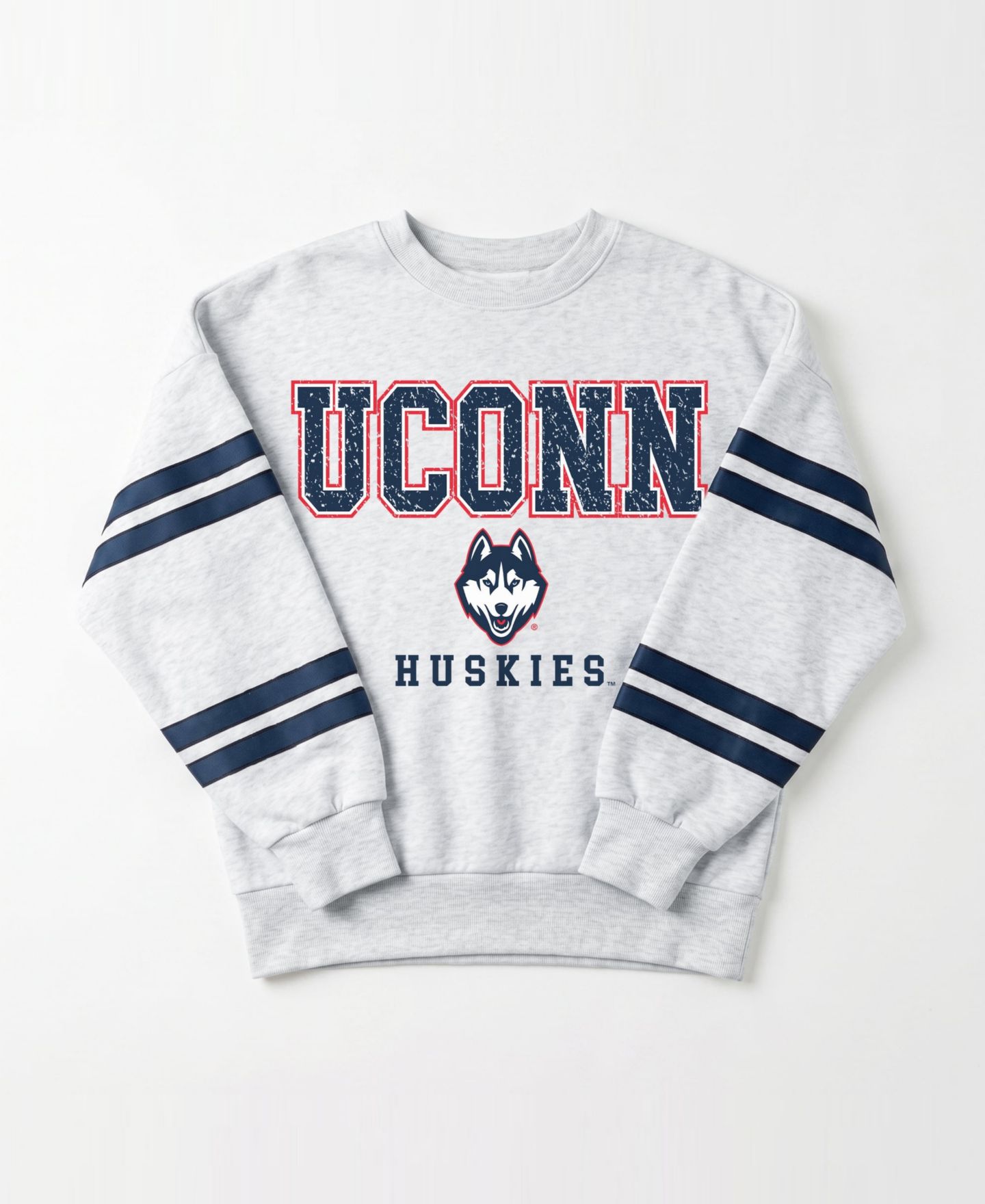 Женская толстовка Gameday Couture Ash UConn Huskies Stadium Stripes Oversized Fleece — фото 6