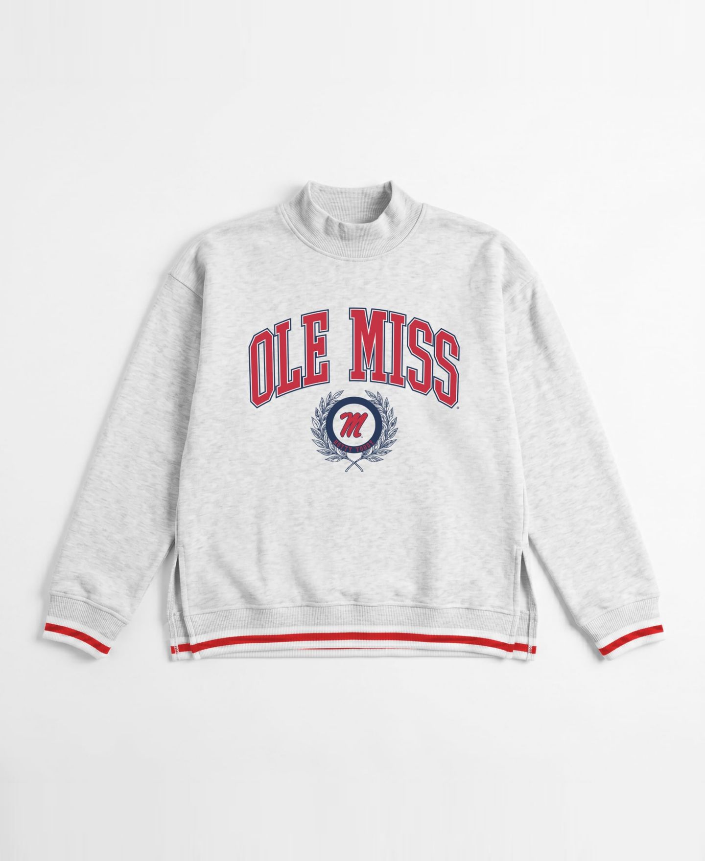 Женская толстовка Gameday Couture Ash Ole Miss Rebels Rally Point Contrast Stripe Mock Neck — фото 4