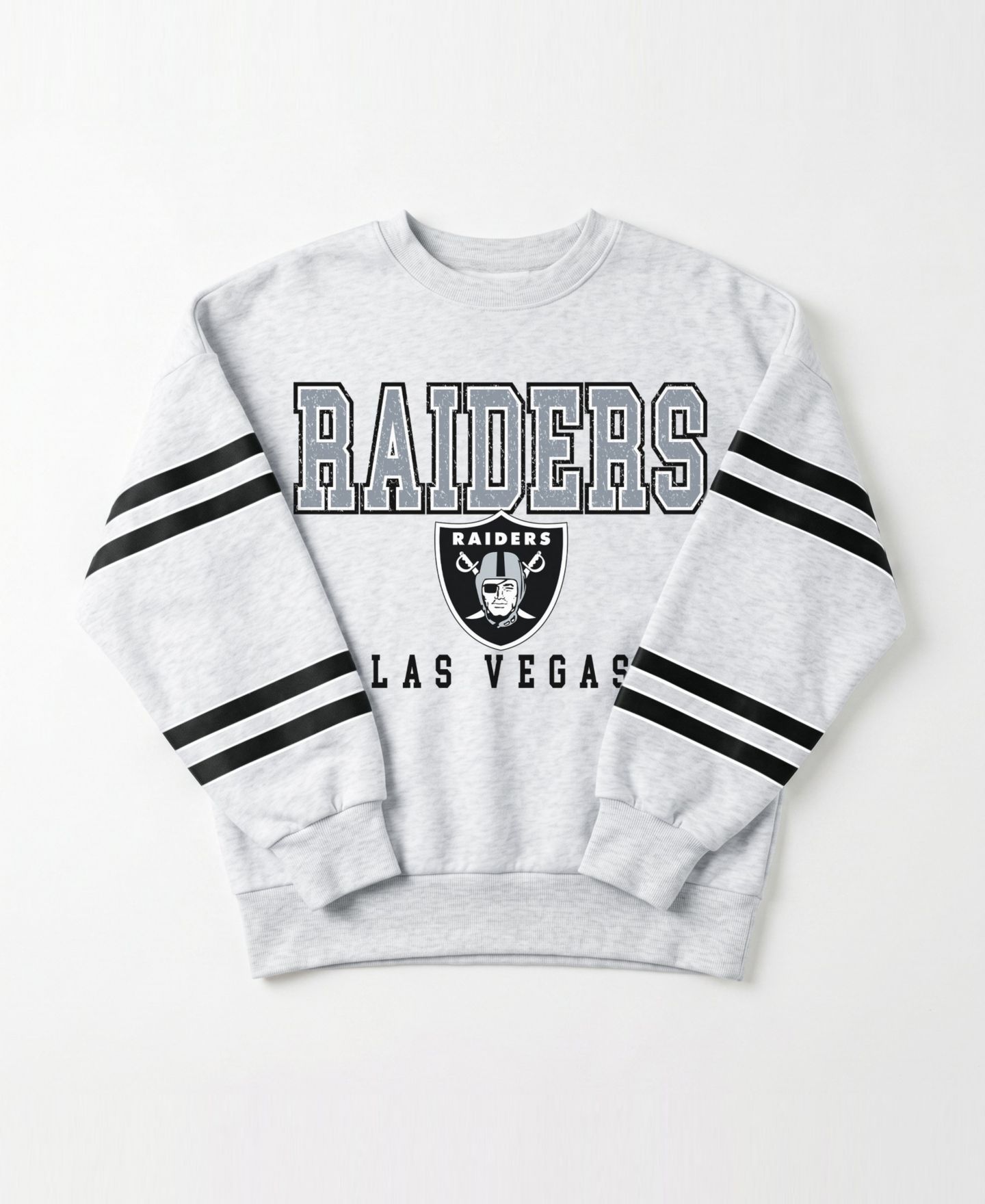 Женская толстовка Gameday Couture Ash Las Vegas Raiders Stadium Stripes Oversized Fleece — фото 6