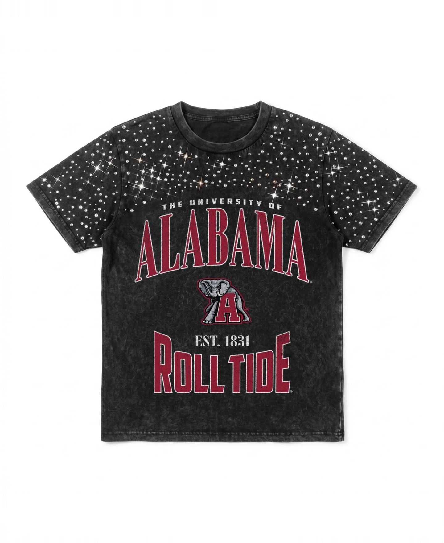 Женская футболка Gameday Couture Black Alabama Crimson Tide In the Zone Washed Micro Rhinestone — фото 6