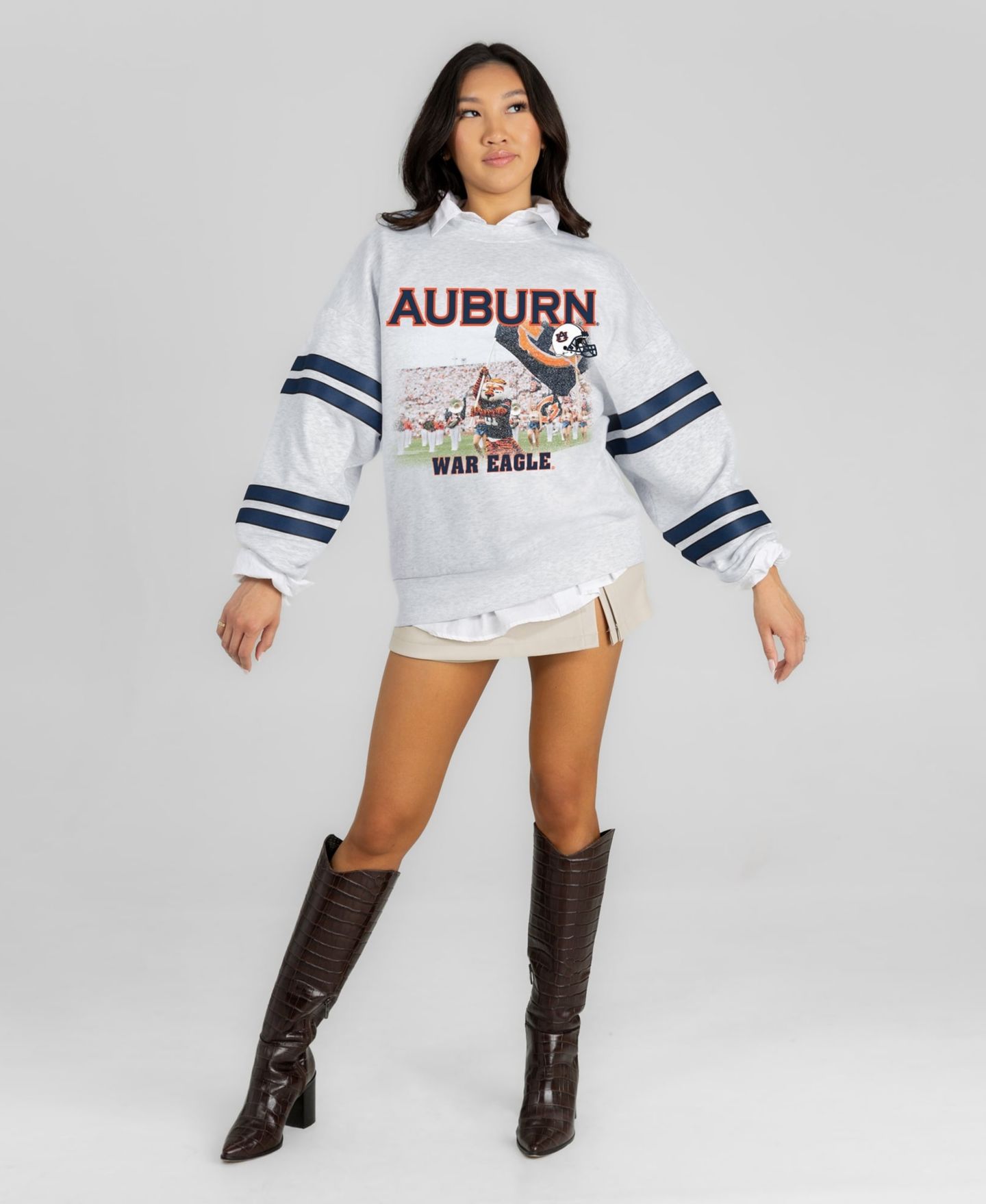 Женская толстовка Gameday Couture Ash Auburn Tigers Off the Grid Oversized Fleece — фото 3