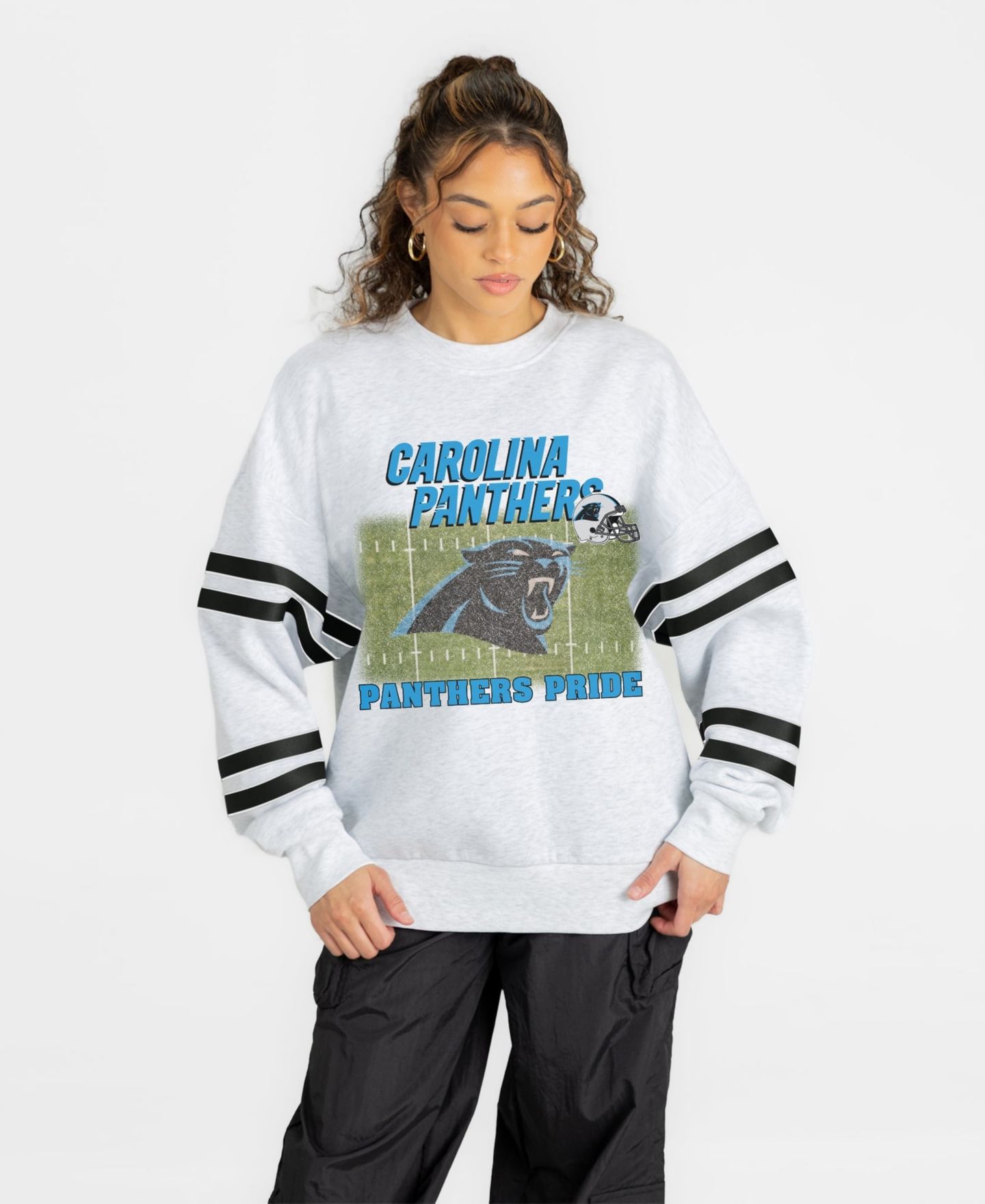 Женская толстовка Gameday Couture Ash Carolina Panthers Off the Grid Oversized Fleece — фото 1