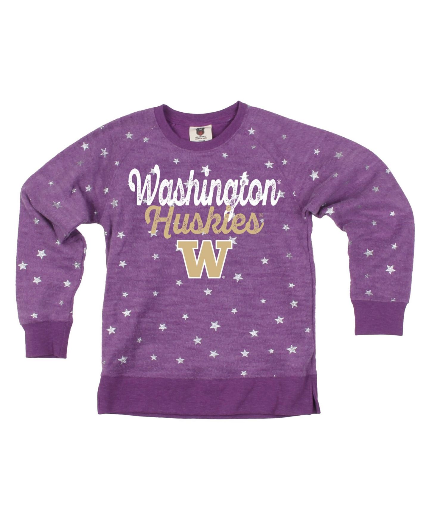 Толстовка Wes & Willy Purple Washington Huskies Shimmer Star Reverse Fleece для девочек — фото 1