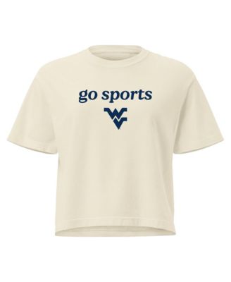 Women's Comfort Colors Cream West Virginia Mountaineers Go Sports Cropped T-Shirt